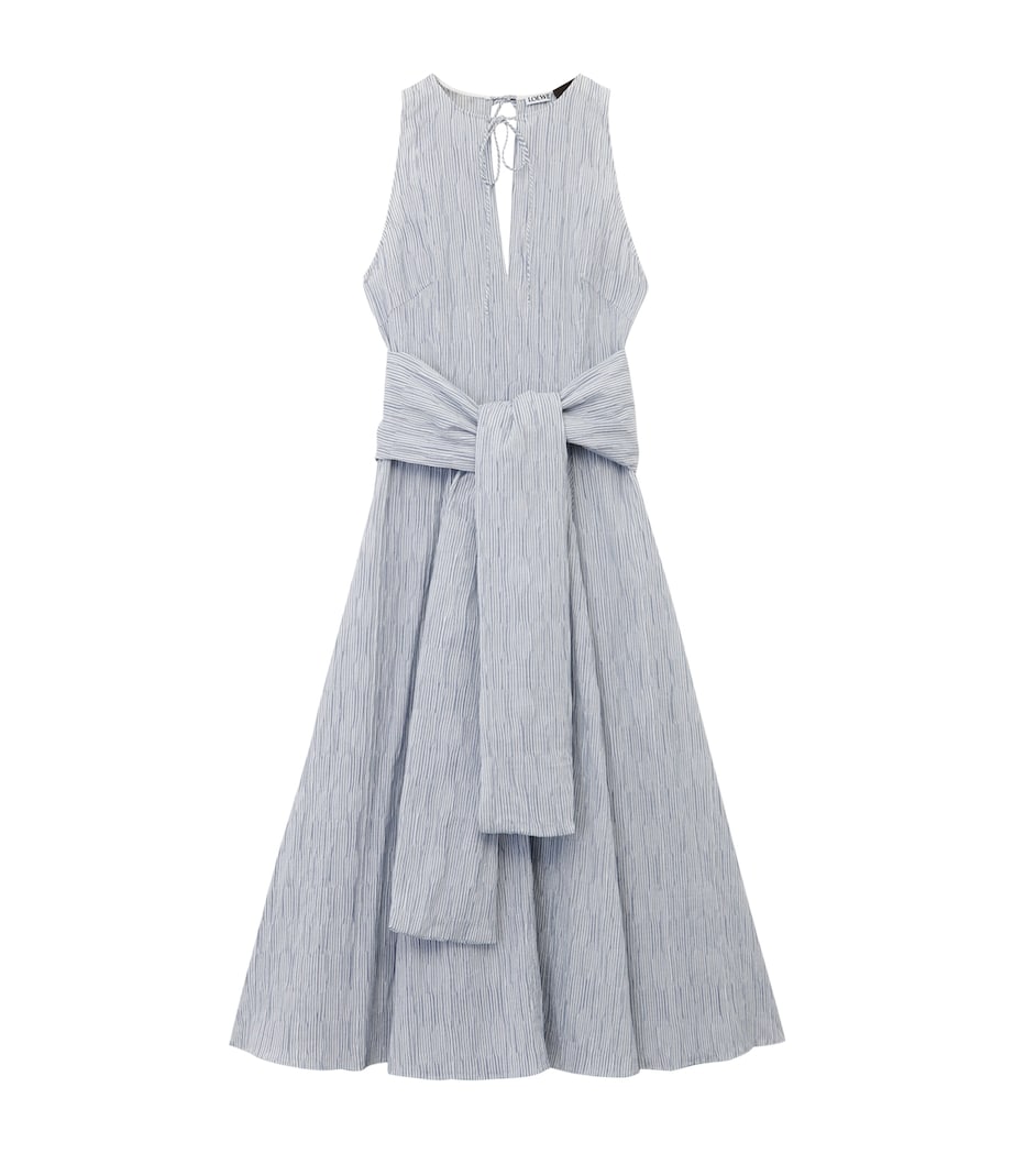 LOEWE Womens x Paula's Ibiza Cotton-Blend Midi Dress Blue/white Image 1