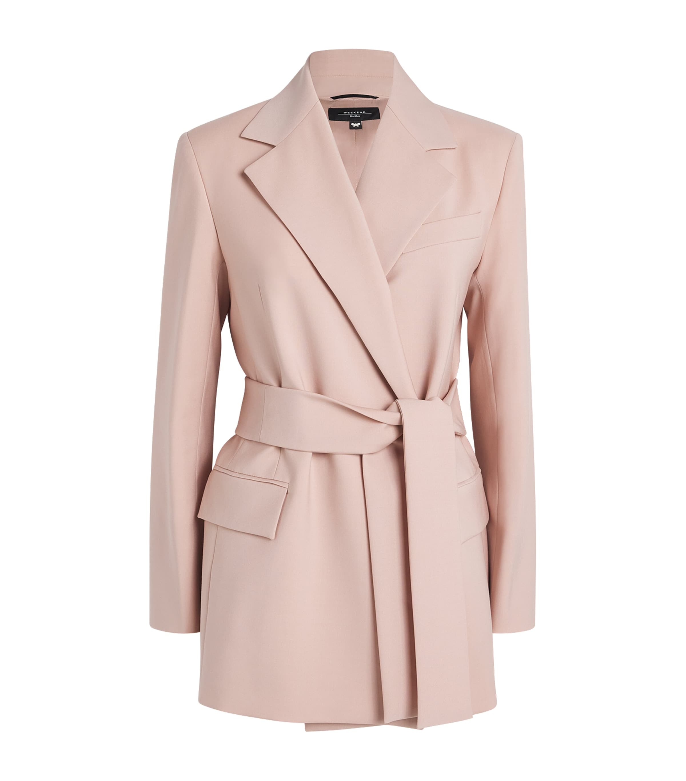 Weekend Max Mara Pink Virgin Wool Belted Blazer Harrods UK