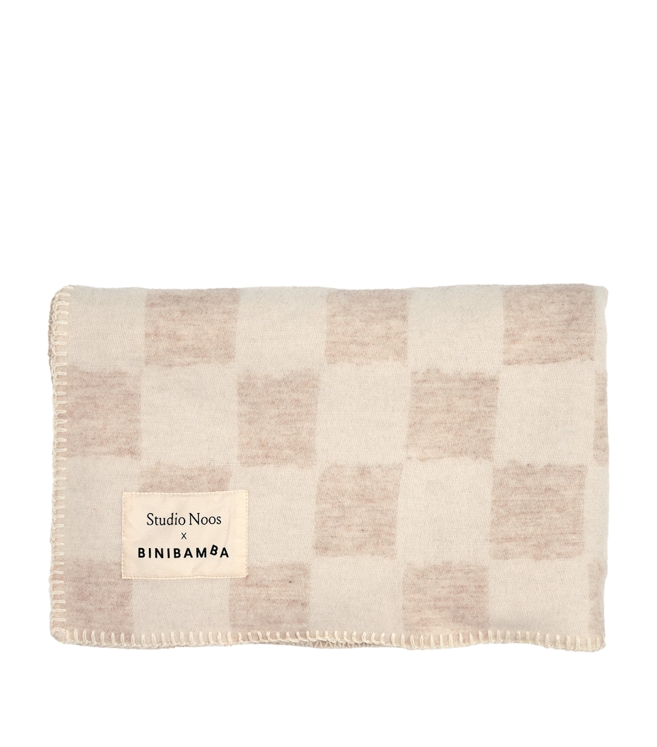 x Studio Noos Merino Wool Checkmate Blanket TOAST Image 1