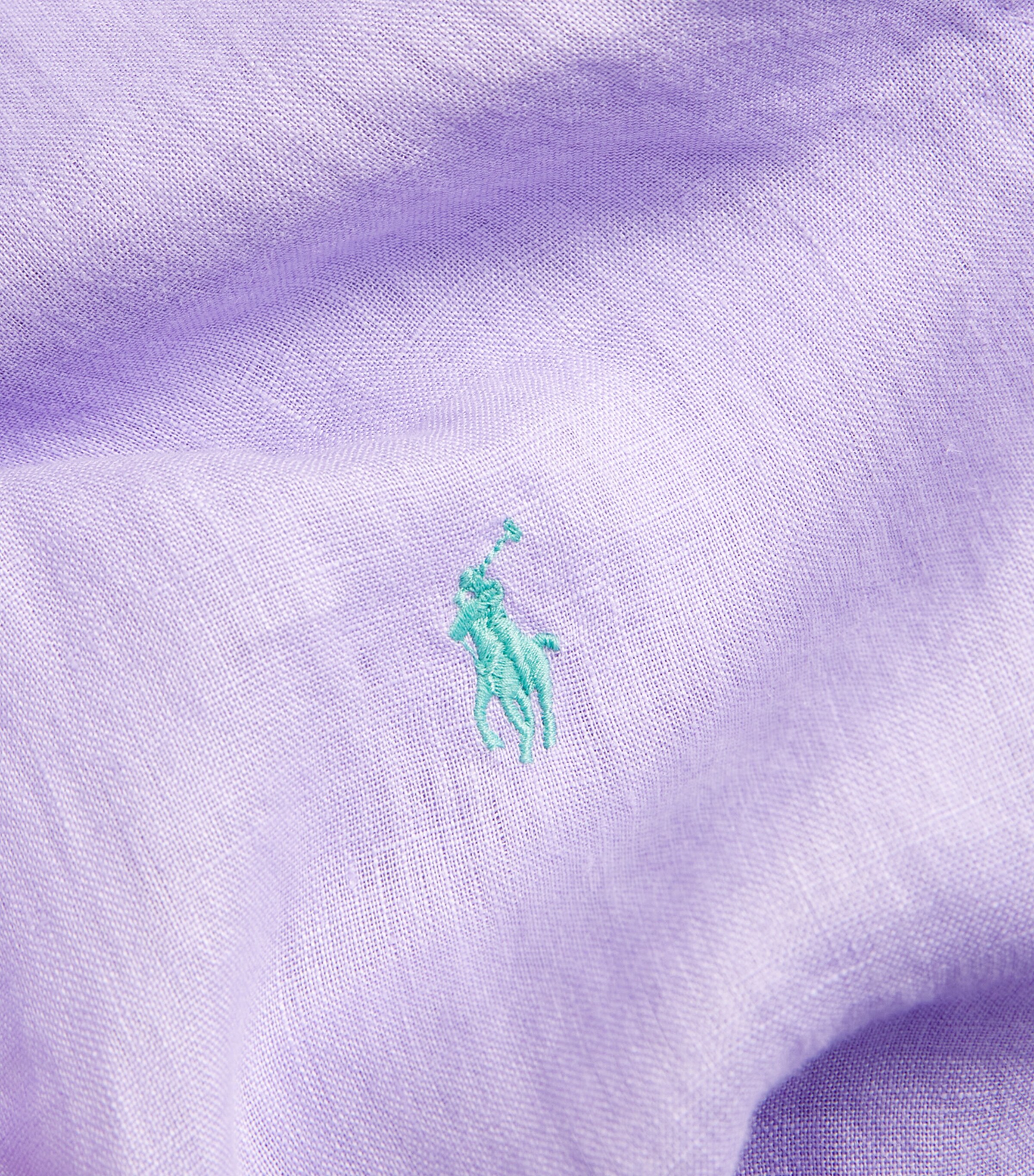 Polo Ralph Lauren Mens Linen Custom Fit Shirt Purple Image 4