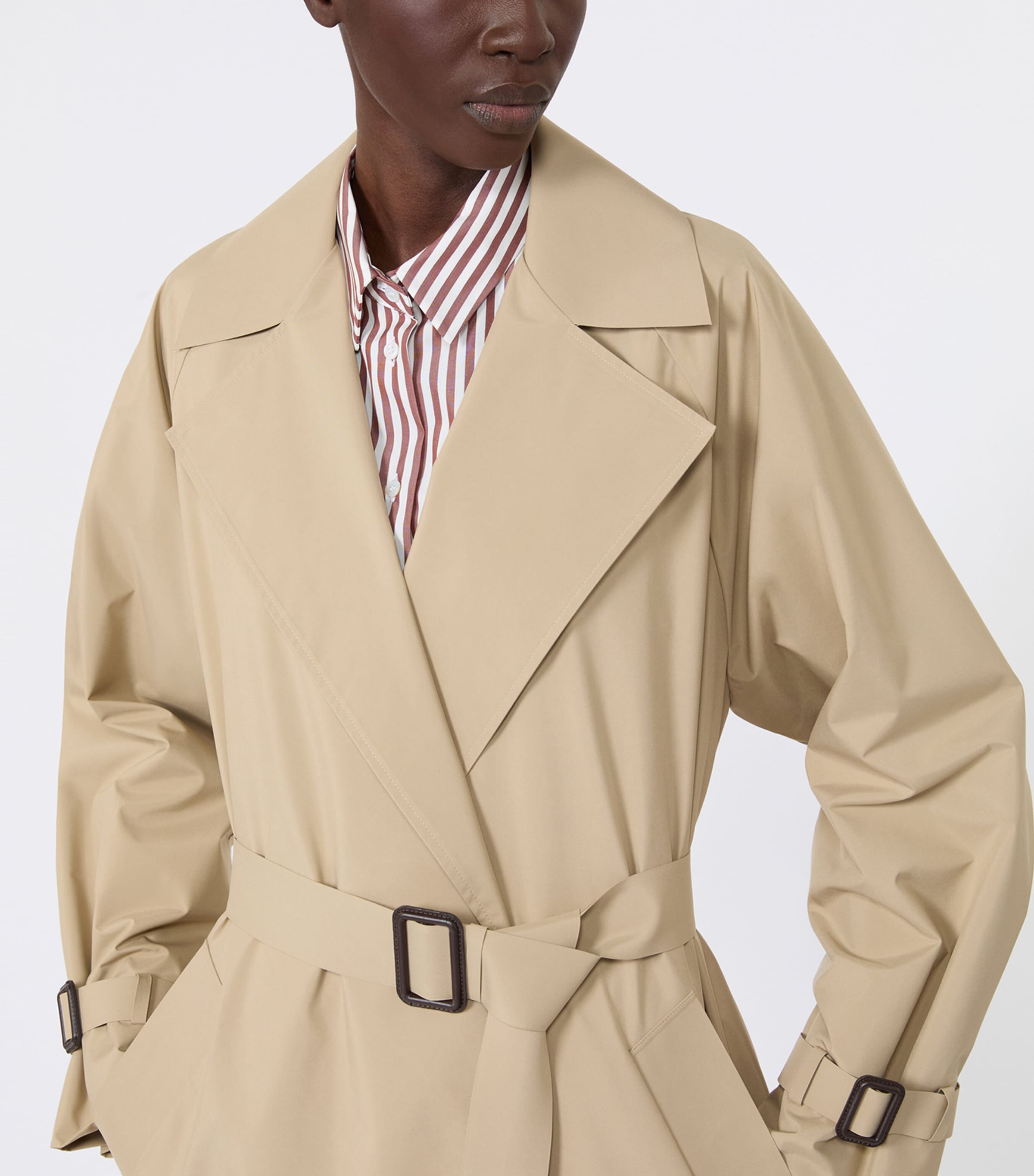 Weekend Max Mara Womens Wrap Trench Coat Beige Image 5