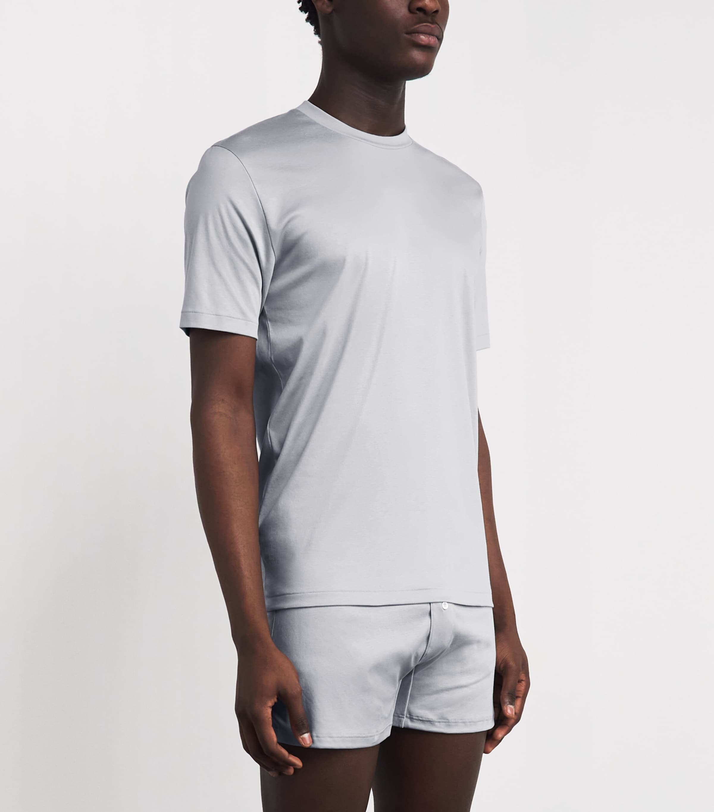 Zimmerli Mens 286 Sea Island T-Shirt Grey Blue Image 2