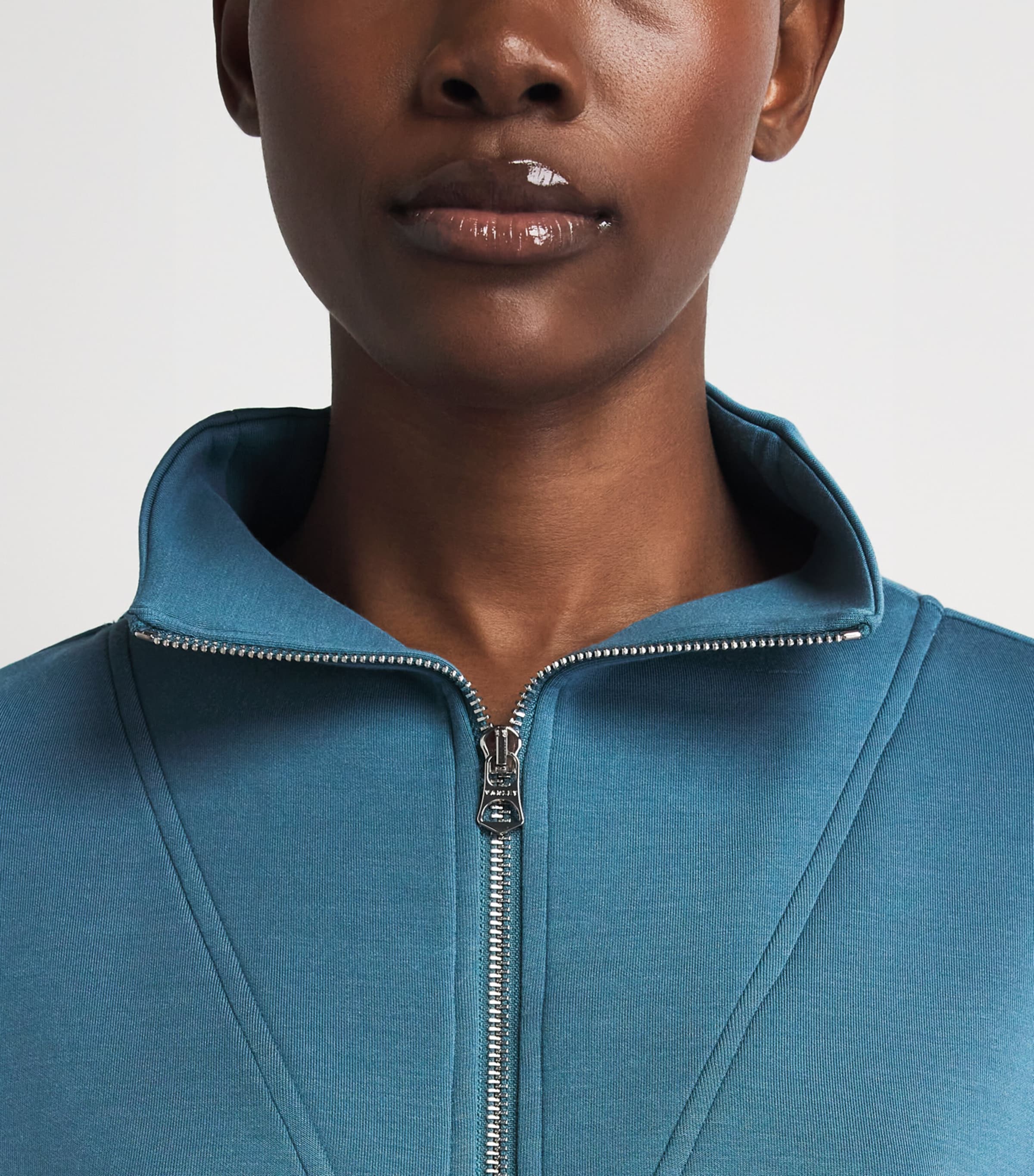 Varley Womens DoubleSoft Hawley Half-Zip Sweatshirt Mallard Blue Image 3