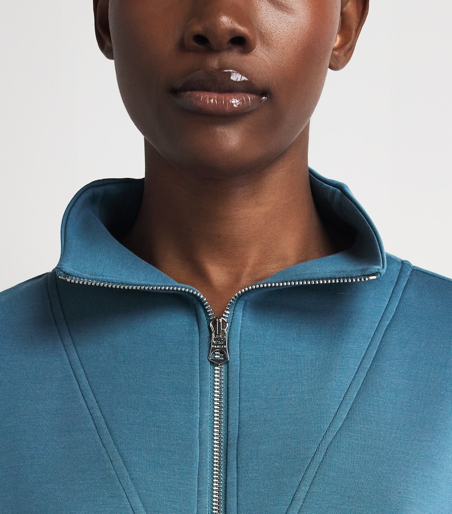 Varley Womens DoubleSoft Hawley Half-Zip Sweatshirt Mallard Blue Image 3