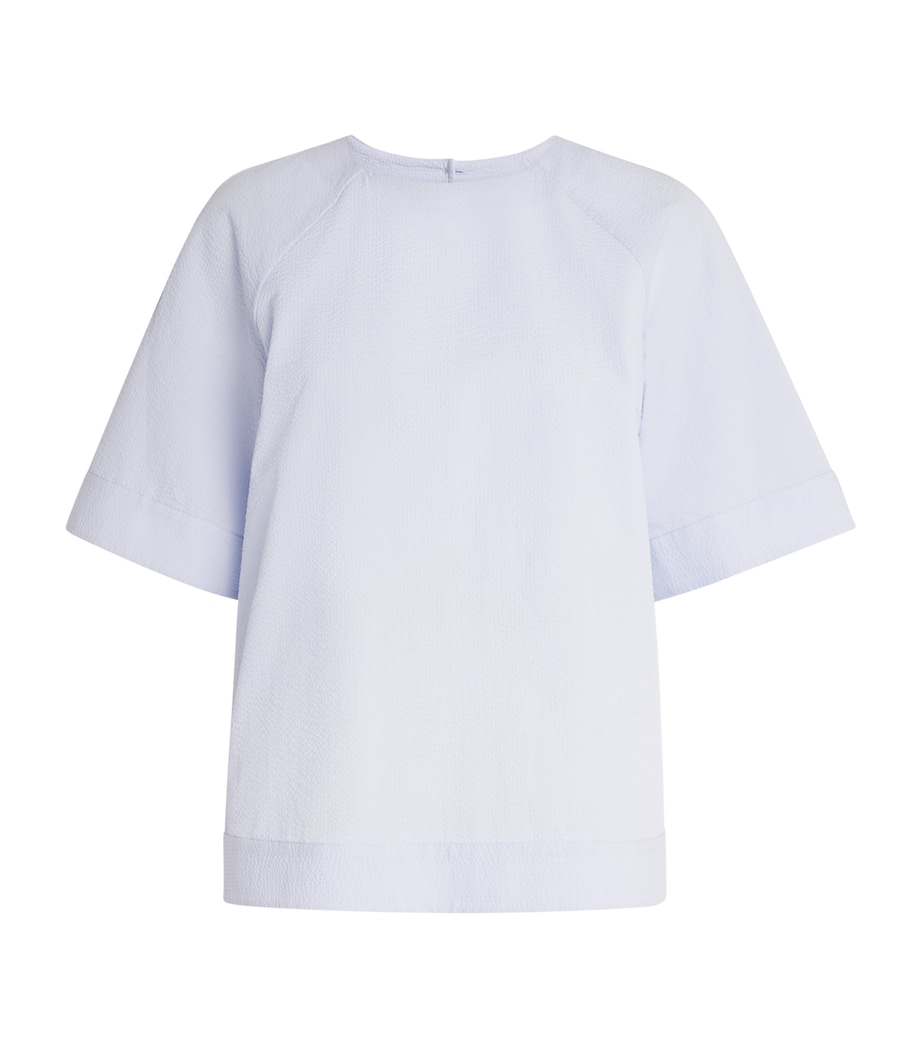 MM Womens Cotton Textured T-Shirt Sky Blue Image 1