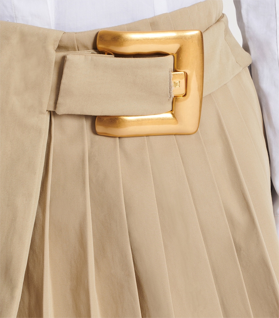 Cotton Gabardine Belted Mini Skirt 0AN SABLE Image 6