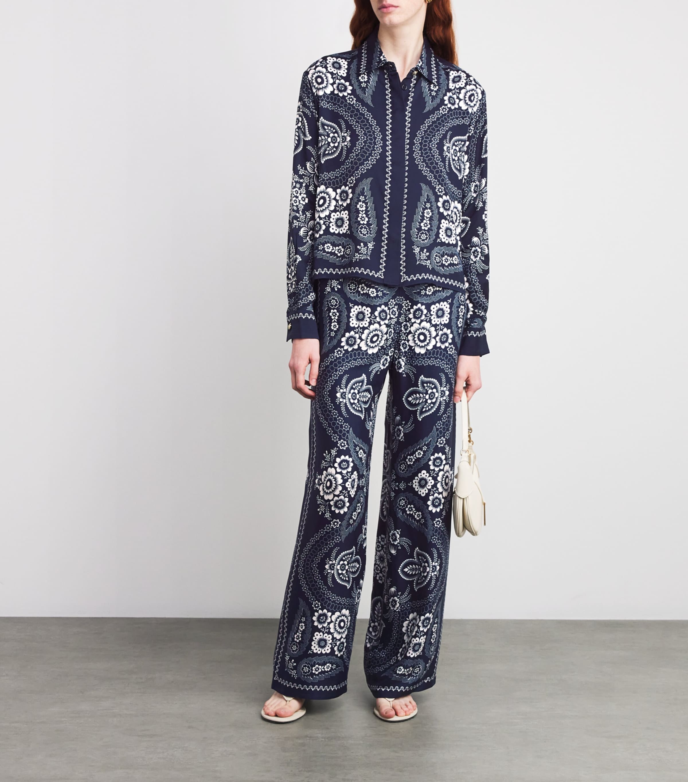 Satin Floral Print Shirt NAVY BANDANA PRINT Image 2