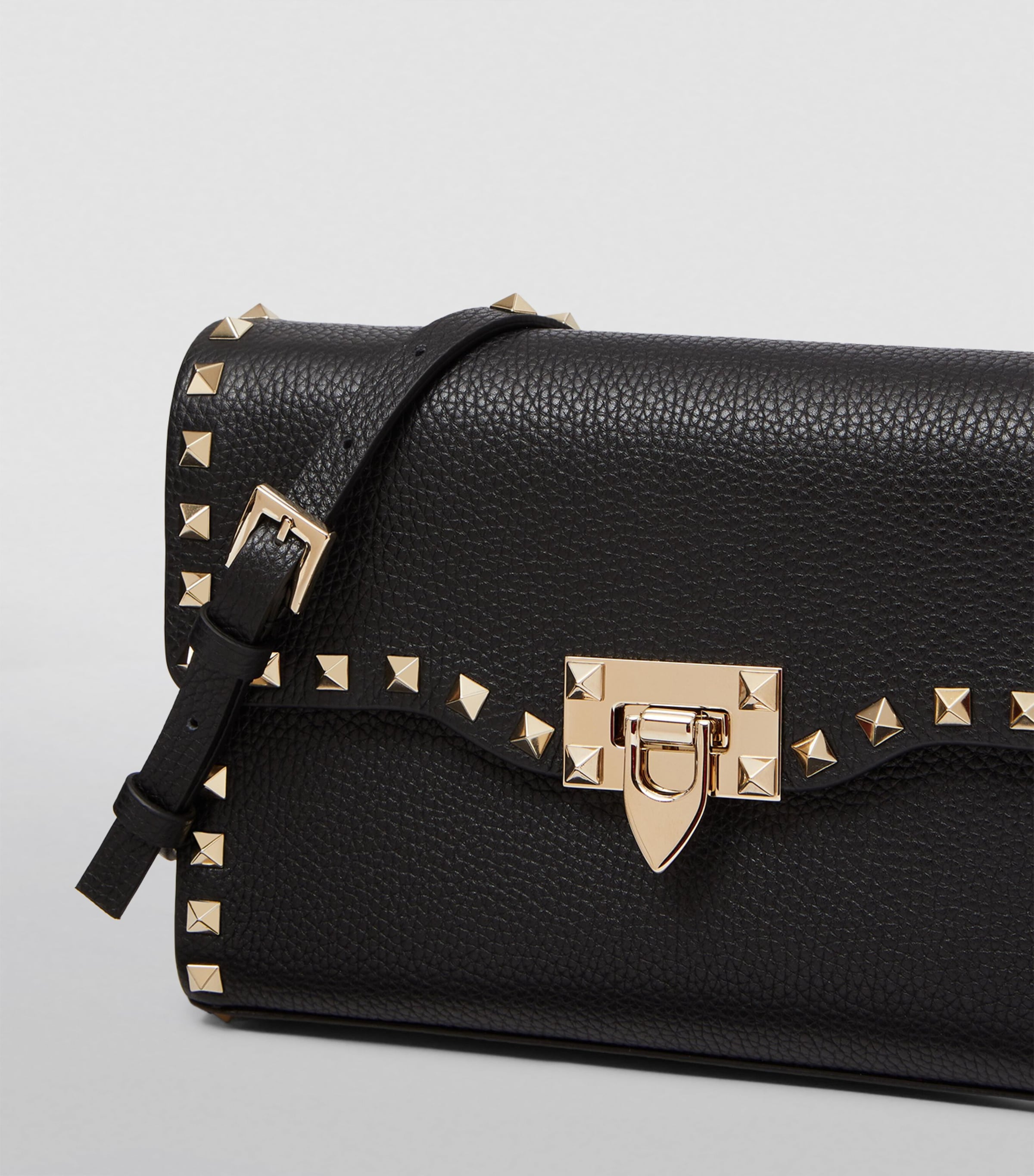 Valentino Garavani Black Rockstud Alcove Shoulder Bag | Harrods US