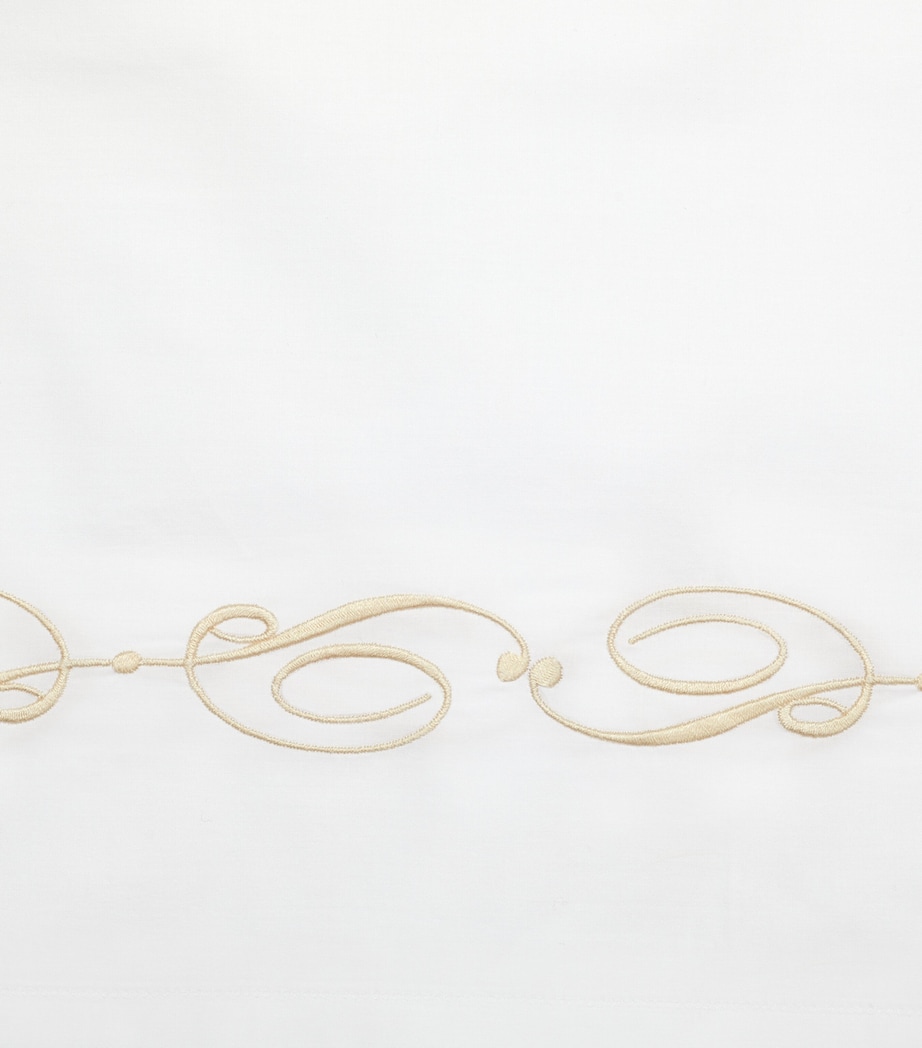 Icona King Flat Sheet (275cm x 275cm) WHITE/BEIGE Image 4