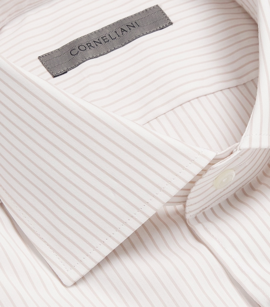 Cotton Stripe Long-Sleeve Shirt NATURAL / BEIGE 033 Image 5