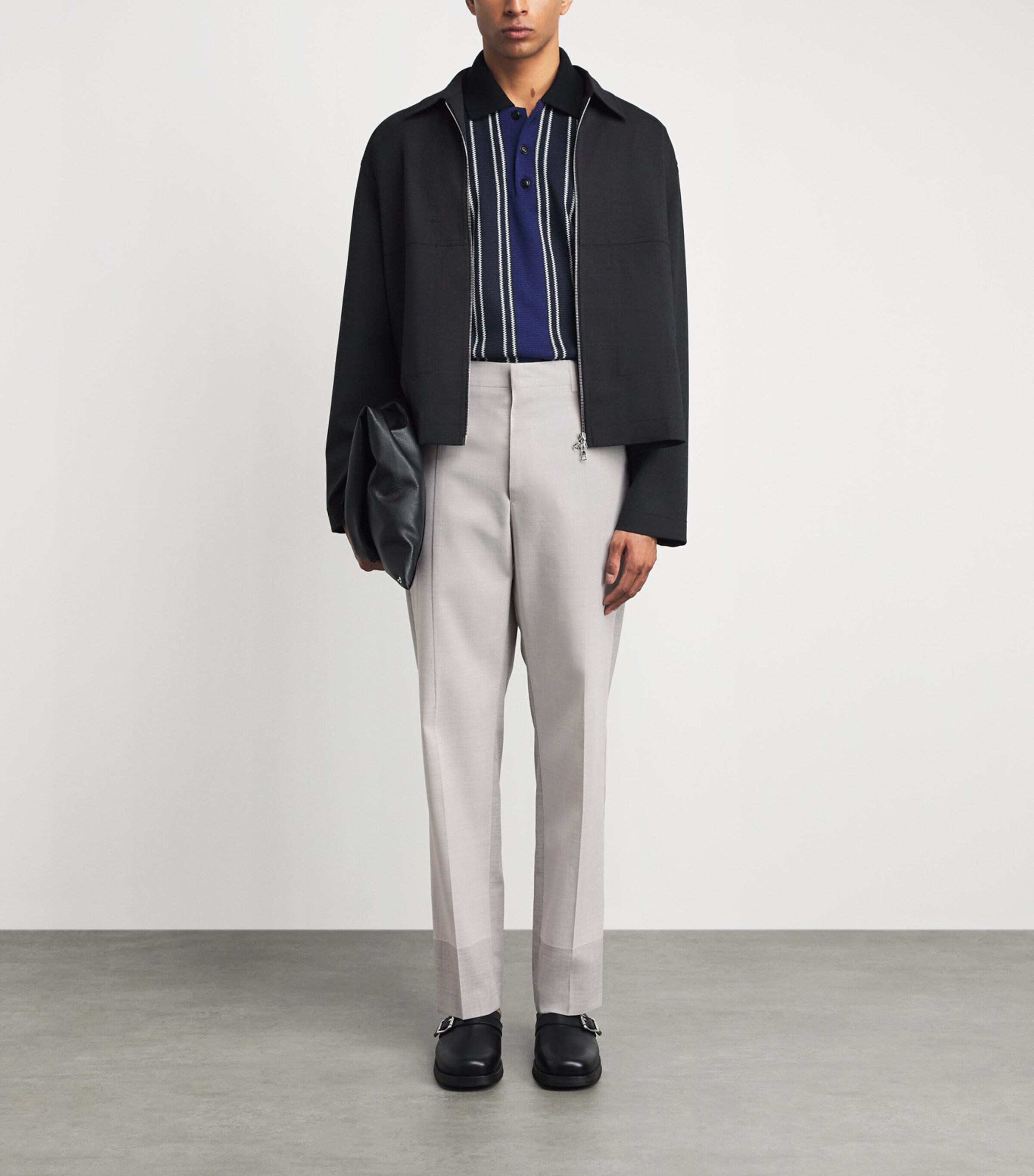 MM6 Maison Margiela Mens Pleated Tailored Trousers Light Grey Image 2