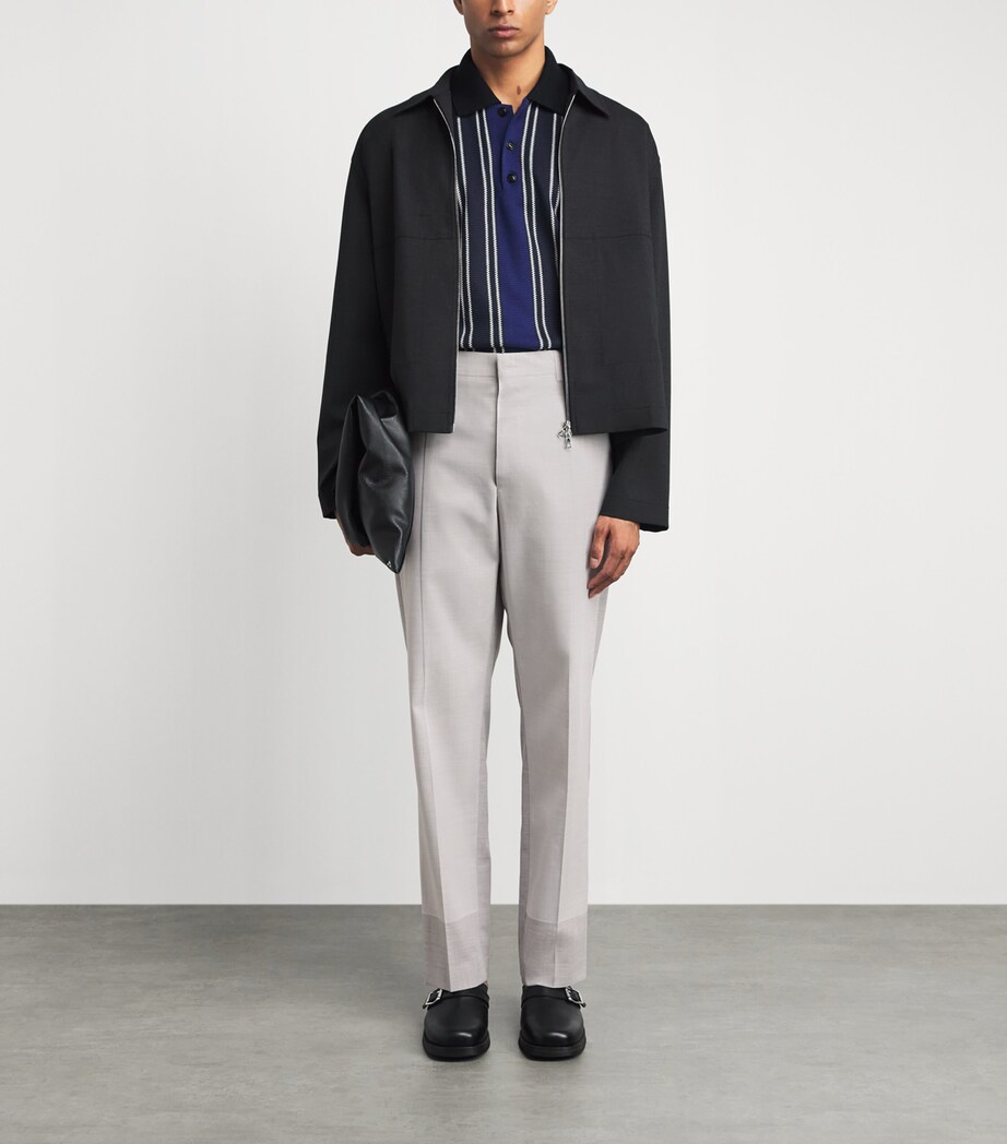 MM6 Maison Margiela Mens Pleated Tailored Trousers Light Grey Image 2