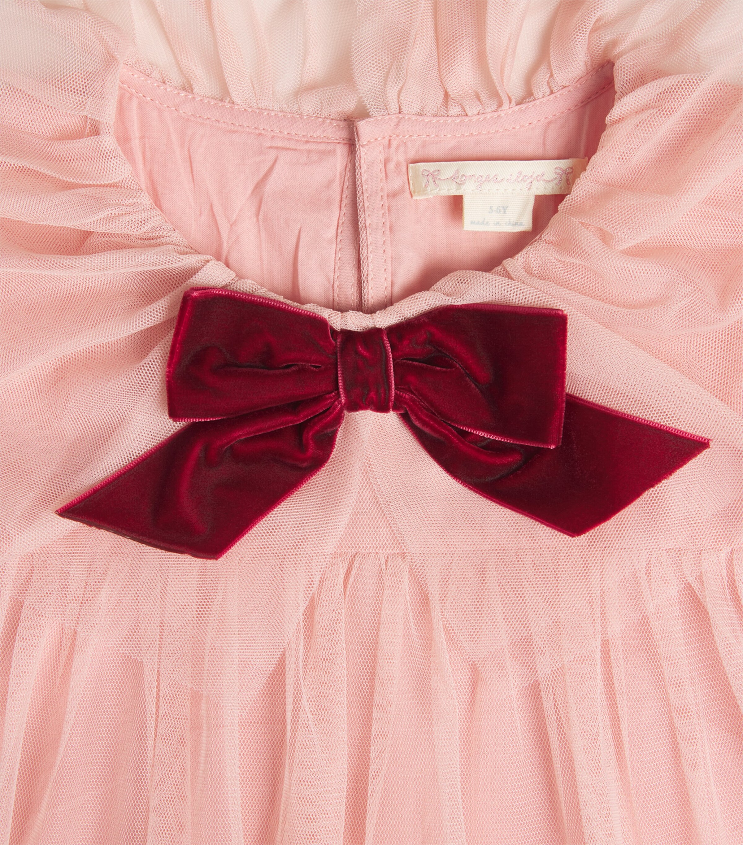 KONGES SLOJD Tulle Bow Dress (18 Months-4 Years) Mellow Rose Image 3