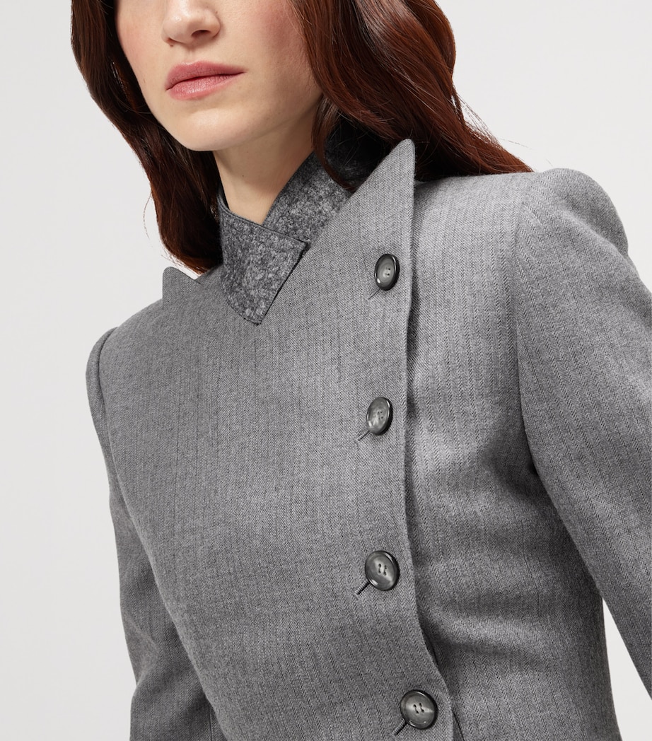 McQueen Wool Pointed-Lapel Blazer Image 5