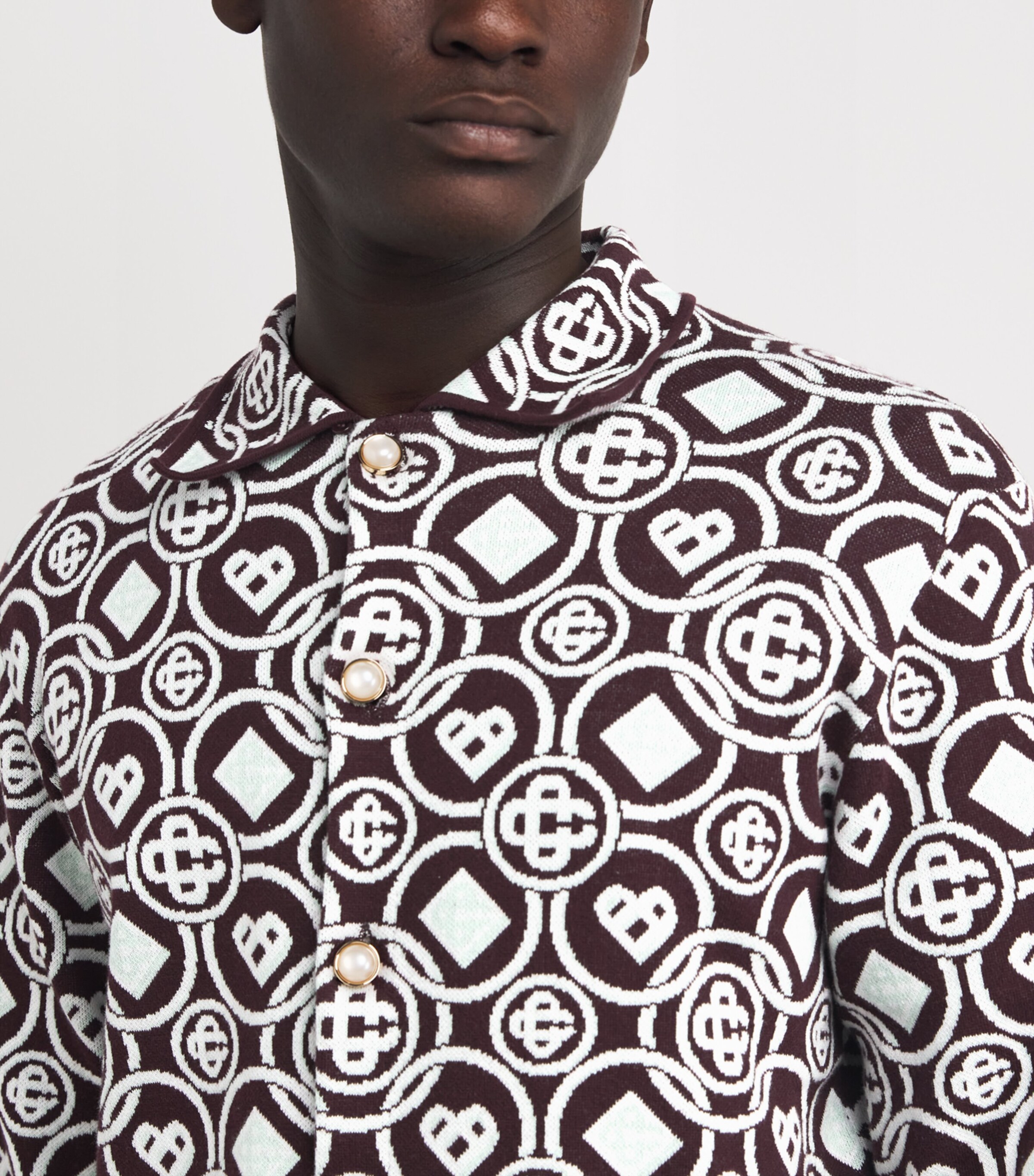 Cotton Monogram Relaxed Shirt AUBERGINE Image 6