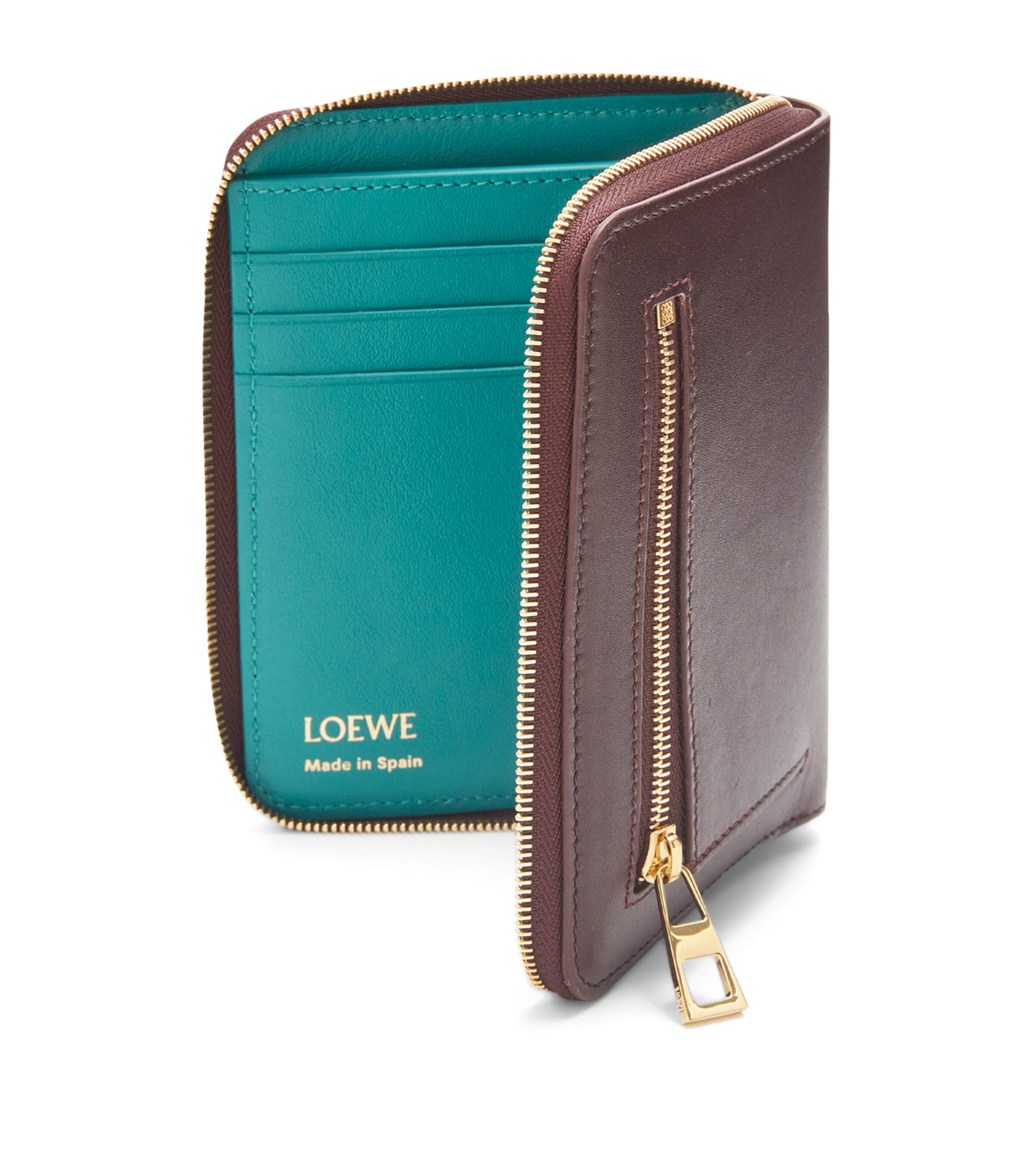 LOEWE Leather Knot Zip-Around Wallet Burgundy/emerald Image 4