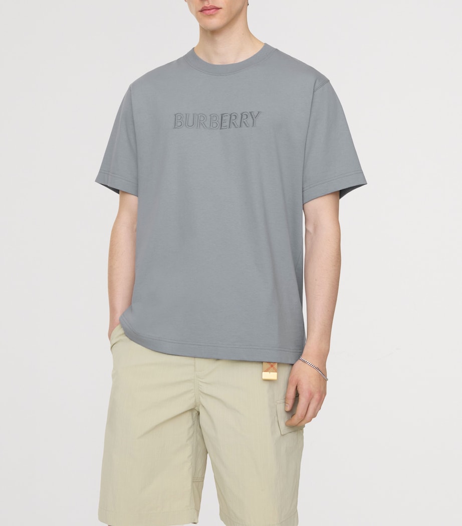 Burberry Mens Cotton Logo T-Shirt Forecast Grey Image 2