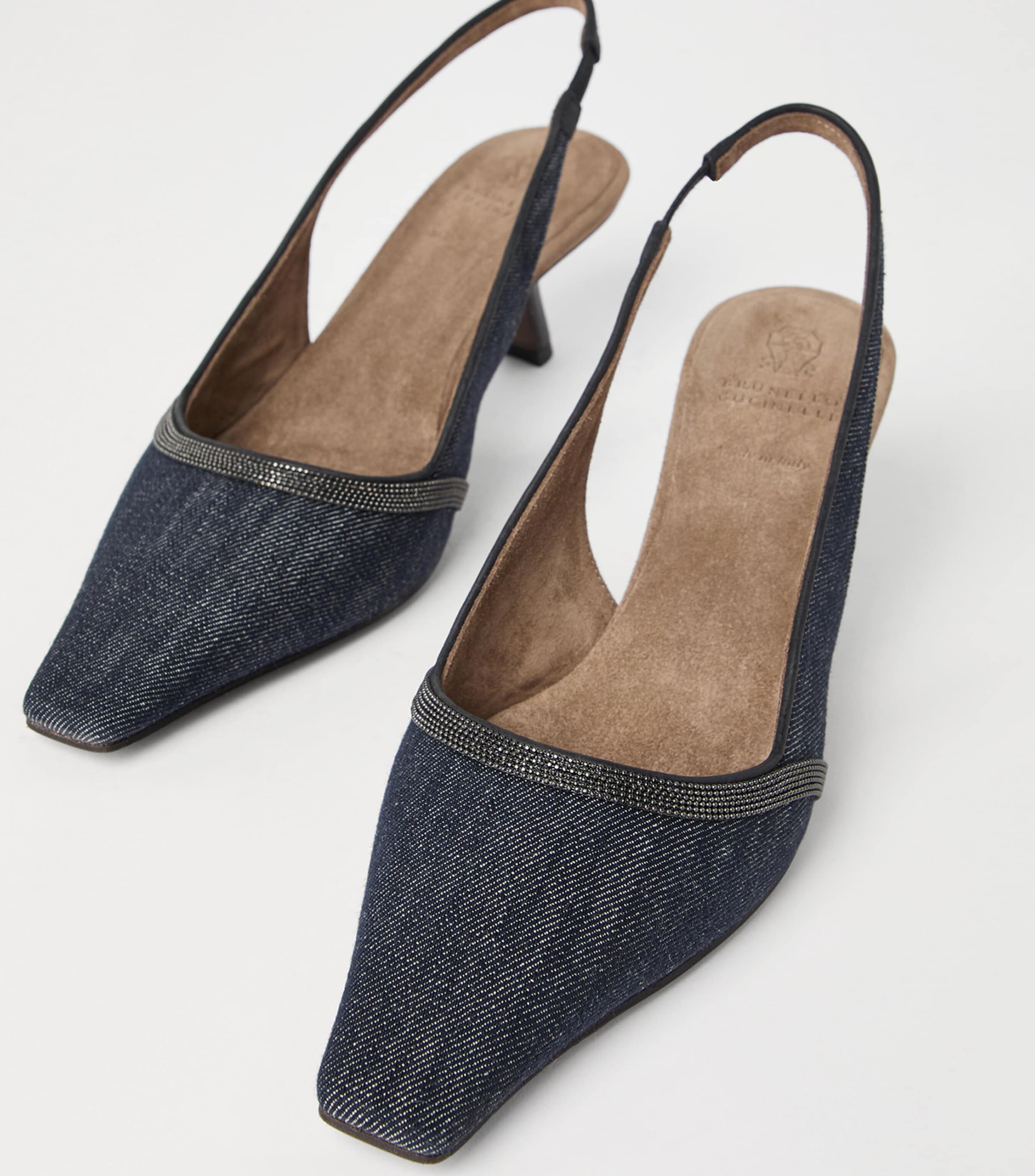 Denim-Effect Slingback Pumps 55 C001 Image 5