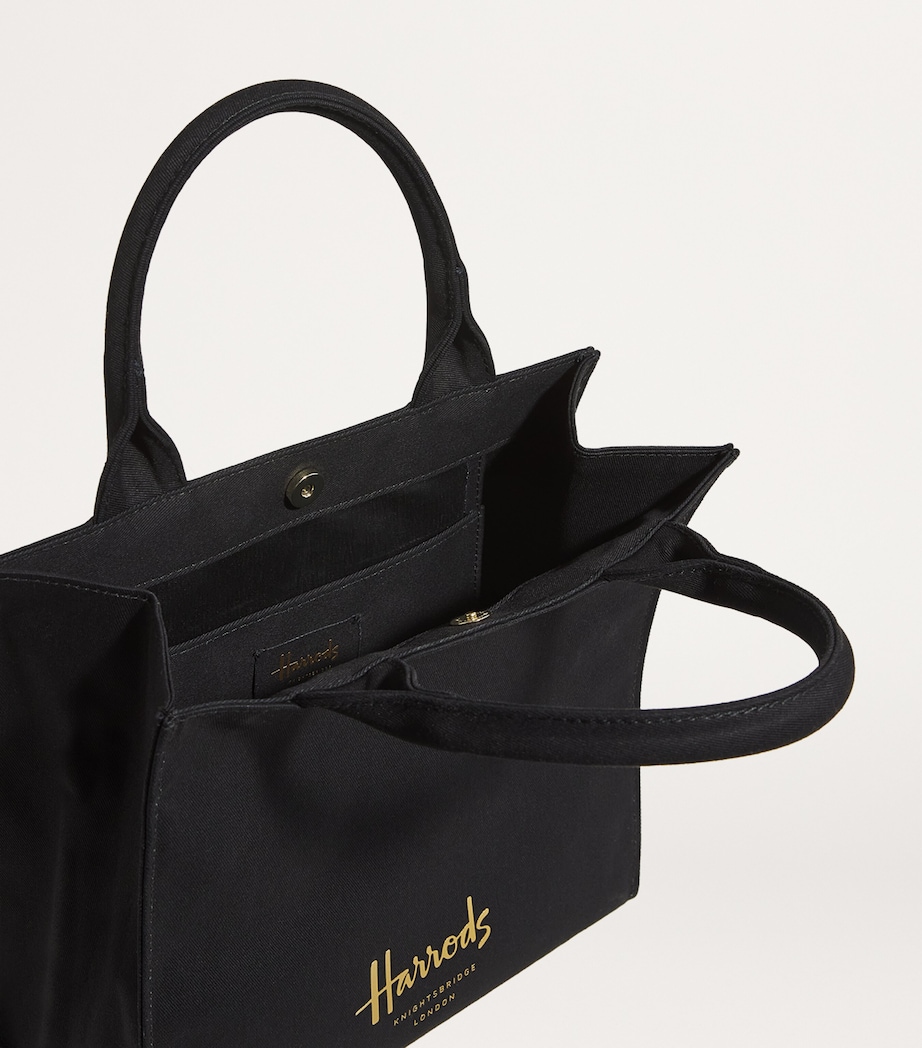 Small Cotton Logo Tote Bag BLACK Image 4