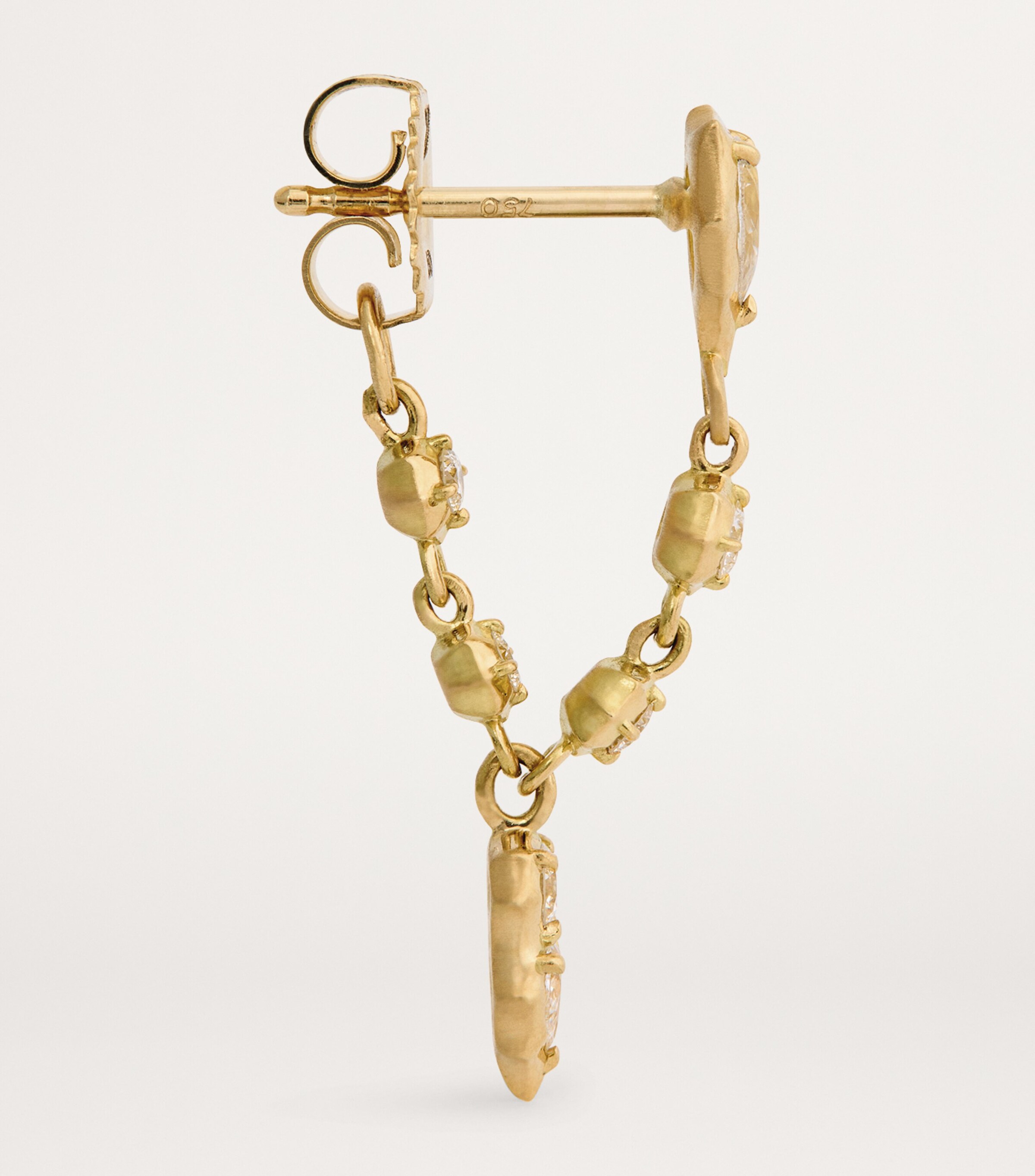 Jade Trau Yellow Gold and Diamond Posey Loop Earrings Yellow Gold Image 4