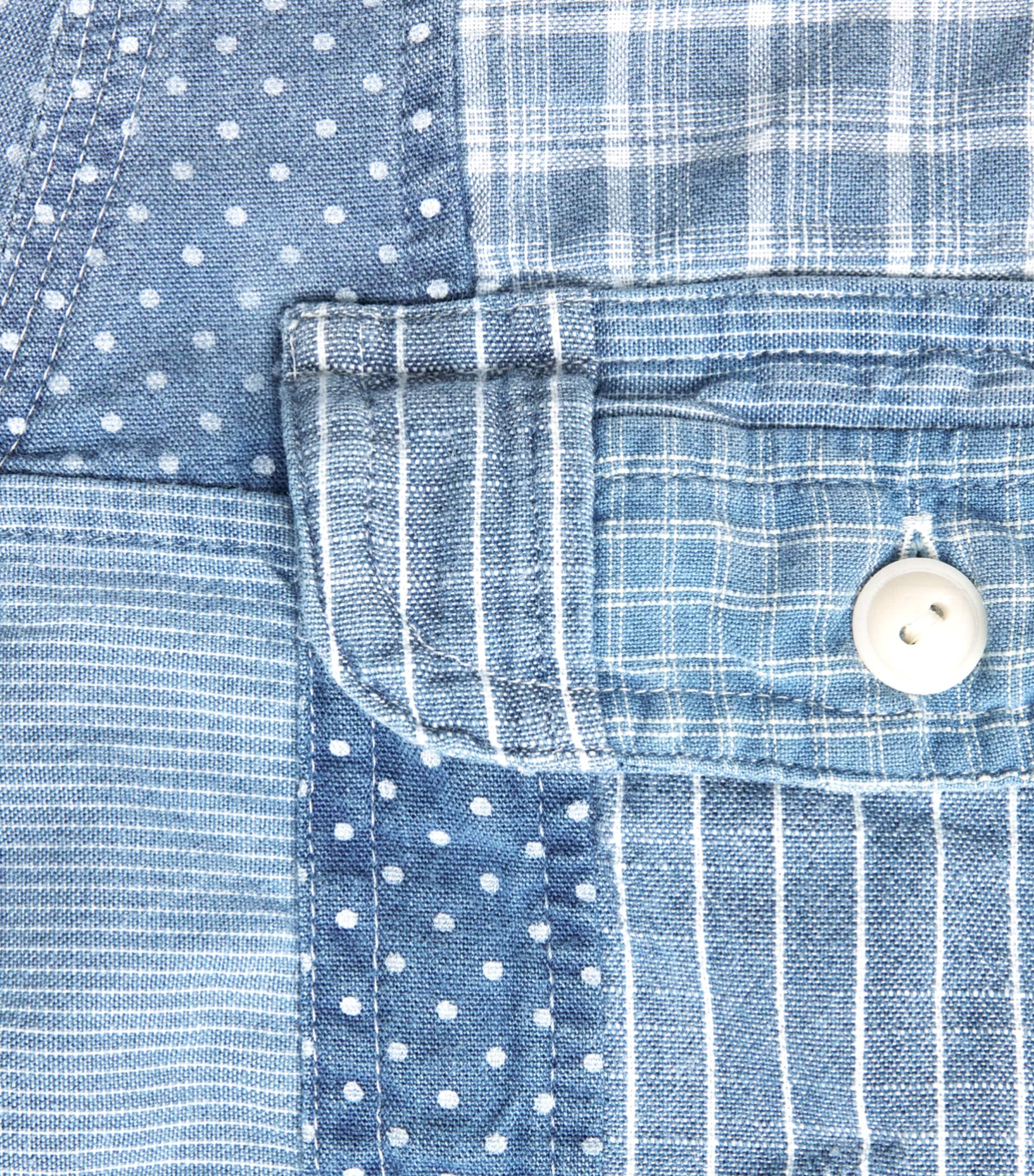 Polo Ralph Lauren Mens Patchwork Denim Shirt Indigo Ptchwork Image 6