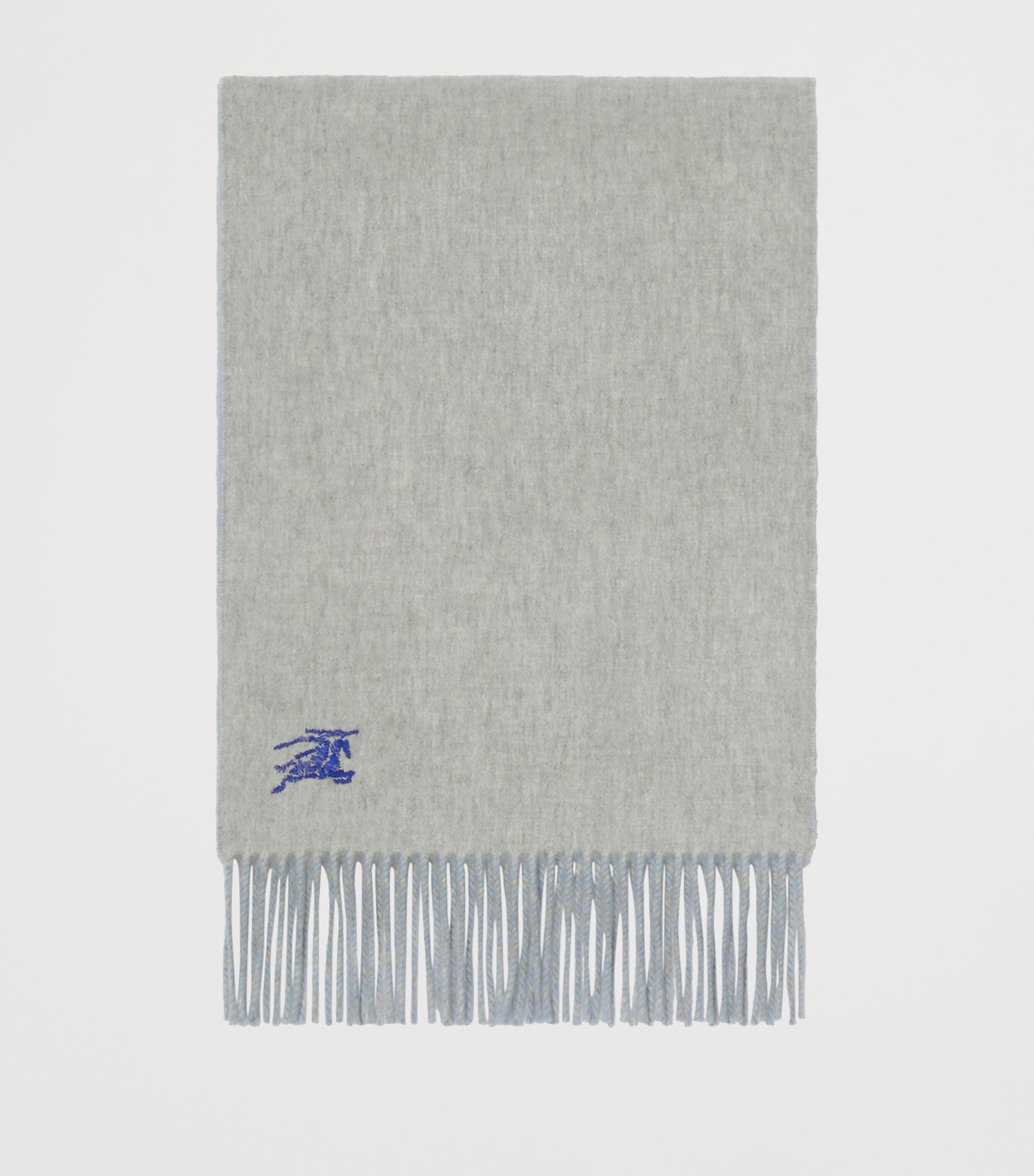 Cashmere Reversible EKD Scarf BANK BLUE/PALE GREY Image 2