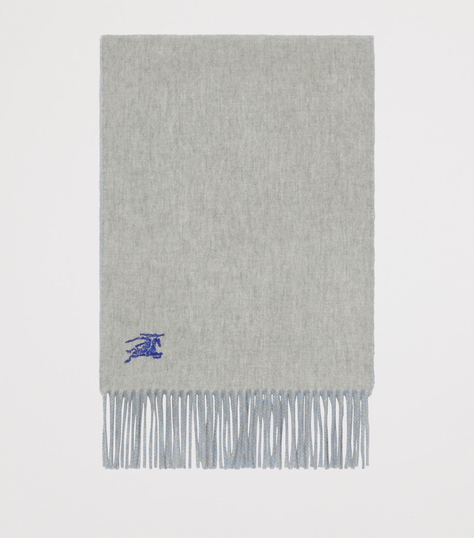 Cashmere Reversible EKD Scarf BANK BLUE/PALE GREY Image 2