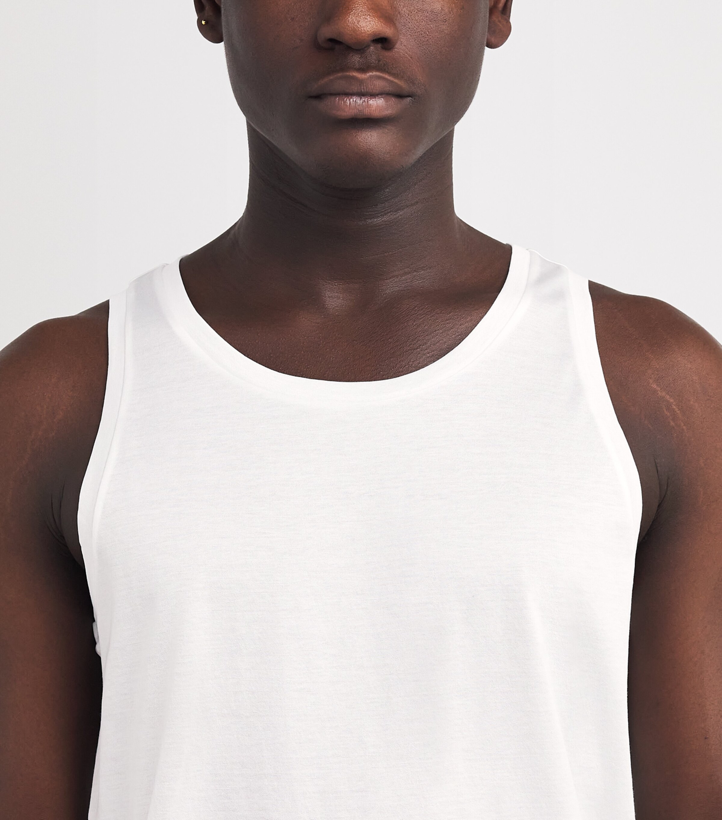 Cotton Sporty Vest 0101 WHITE Image 7