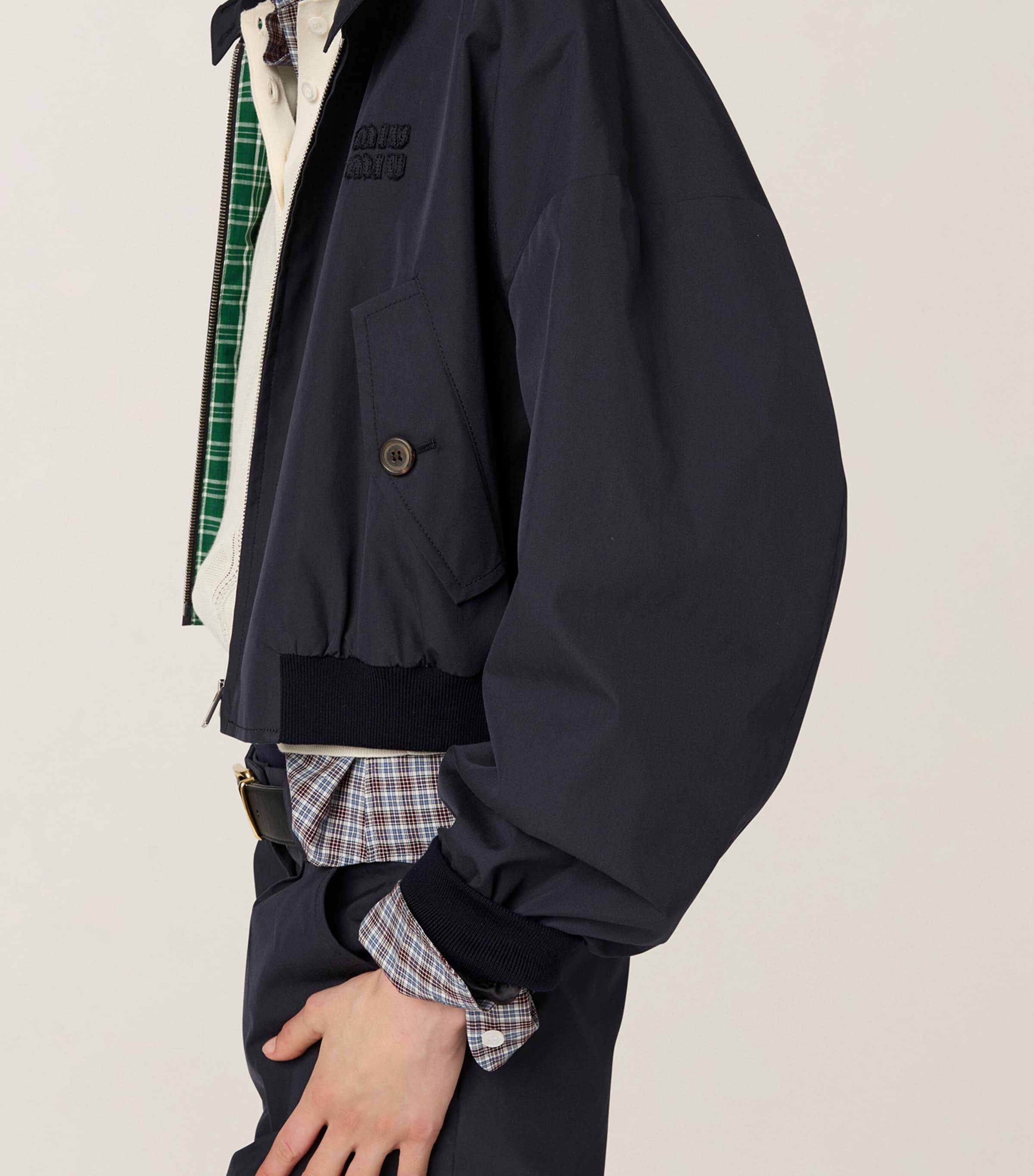 ジャケット MIUMIU PANAMA JACKET Miu Miu Panama Cropped Bomber Jacket | Neutrals | FARFETCH