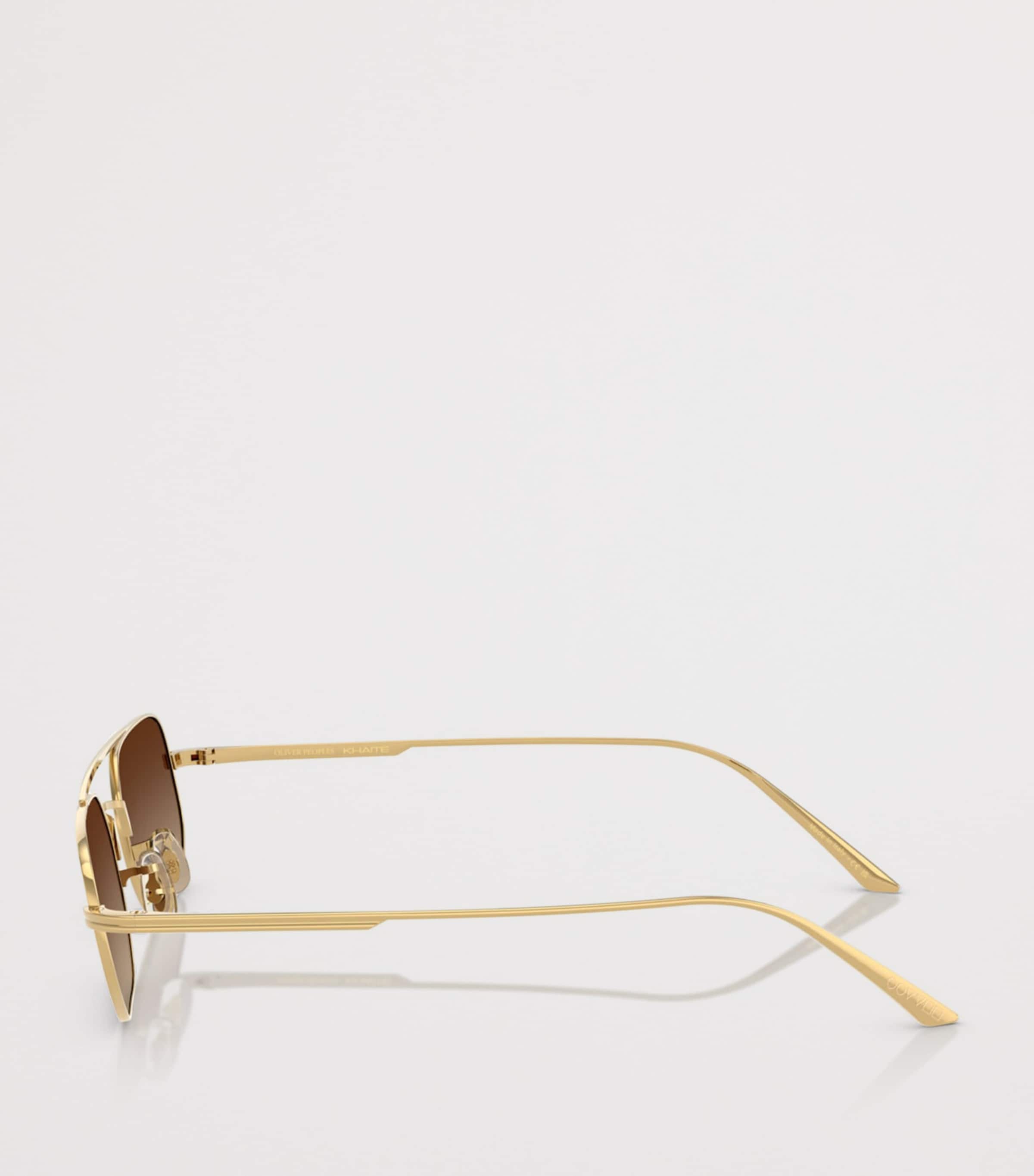 Oliver Peoples Steel 1989C Rectangle Sunglasses Gold Image 3