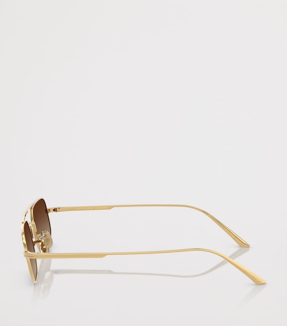 Oliver Peoples Steel 1989C Rectangle Sunglasses Gold Image 3