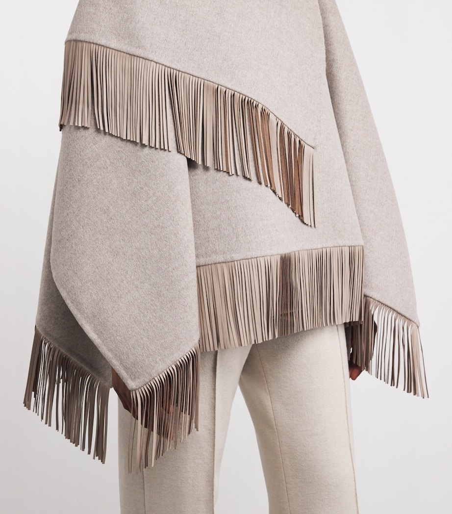 Wool-Alpaca-Cashmere Poncho K29 GREY - TAUPE Image 6