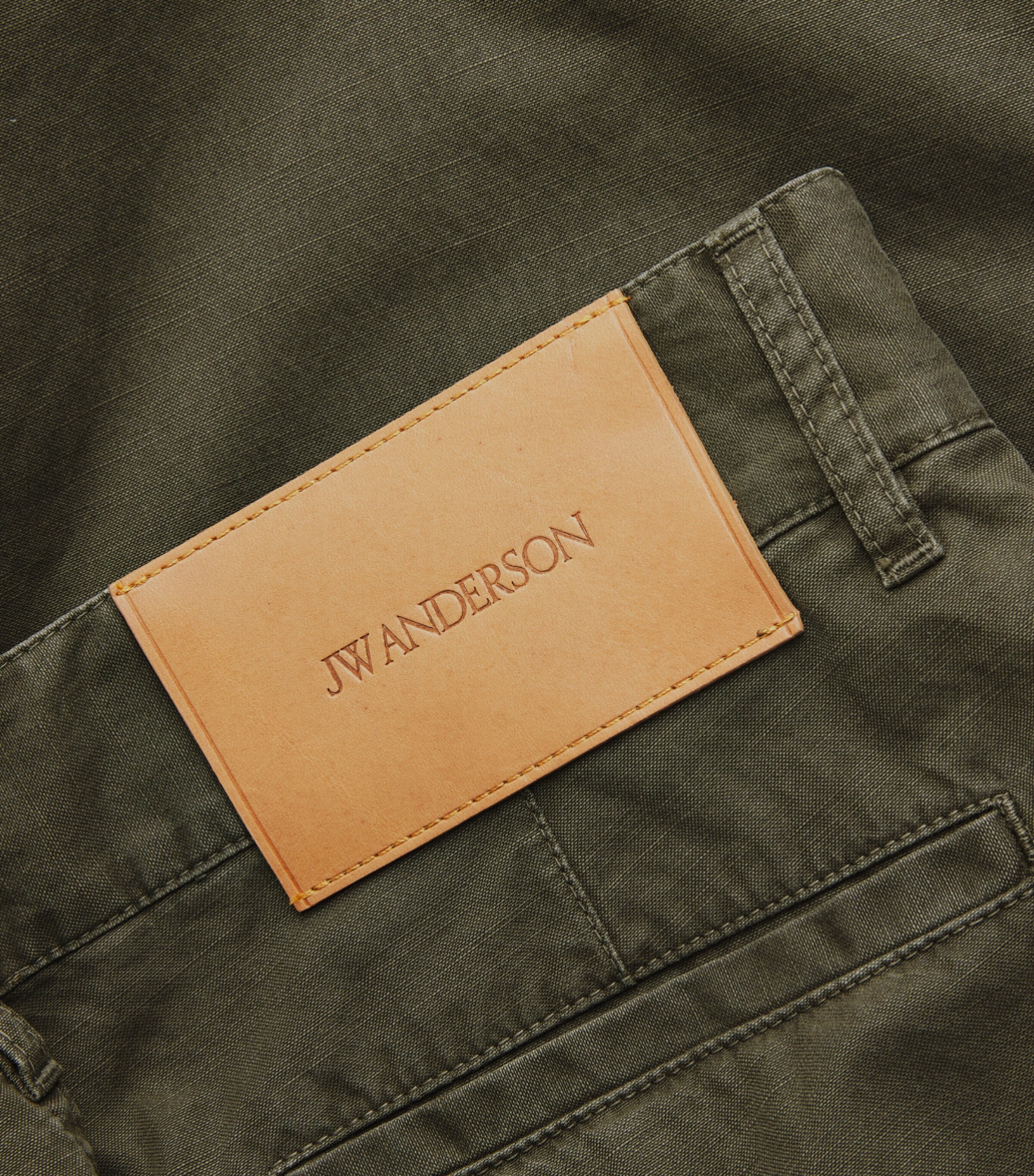 JW Anderson Mens Cotton Cargo Trousers Khaki Image 6