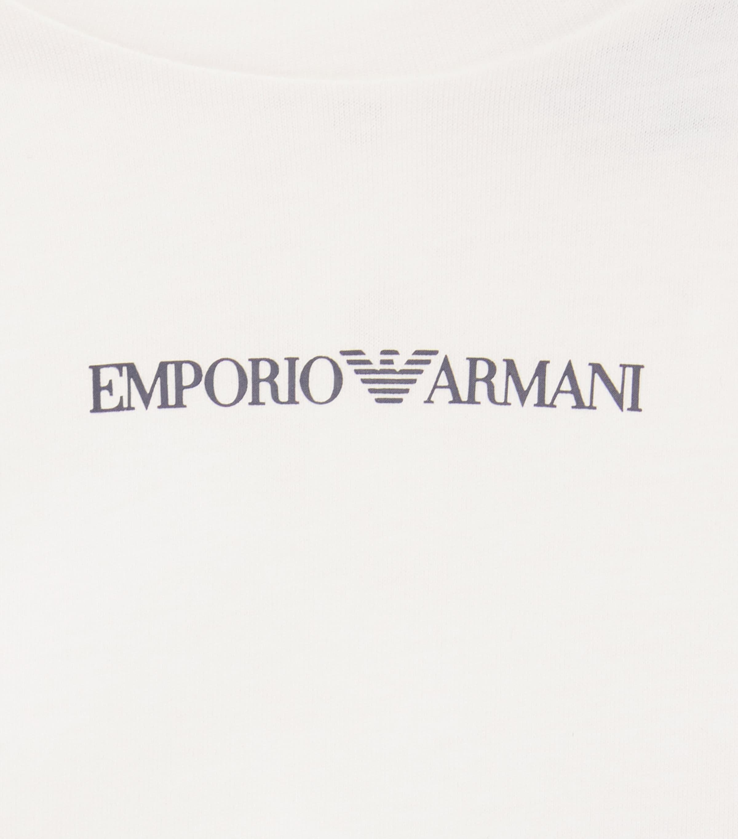 Emporio Armani Kids Cotton Logo T-Shirt (6-36 Months) Off White / Wi Image 3