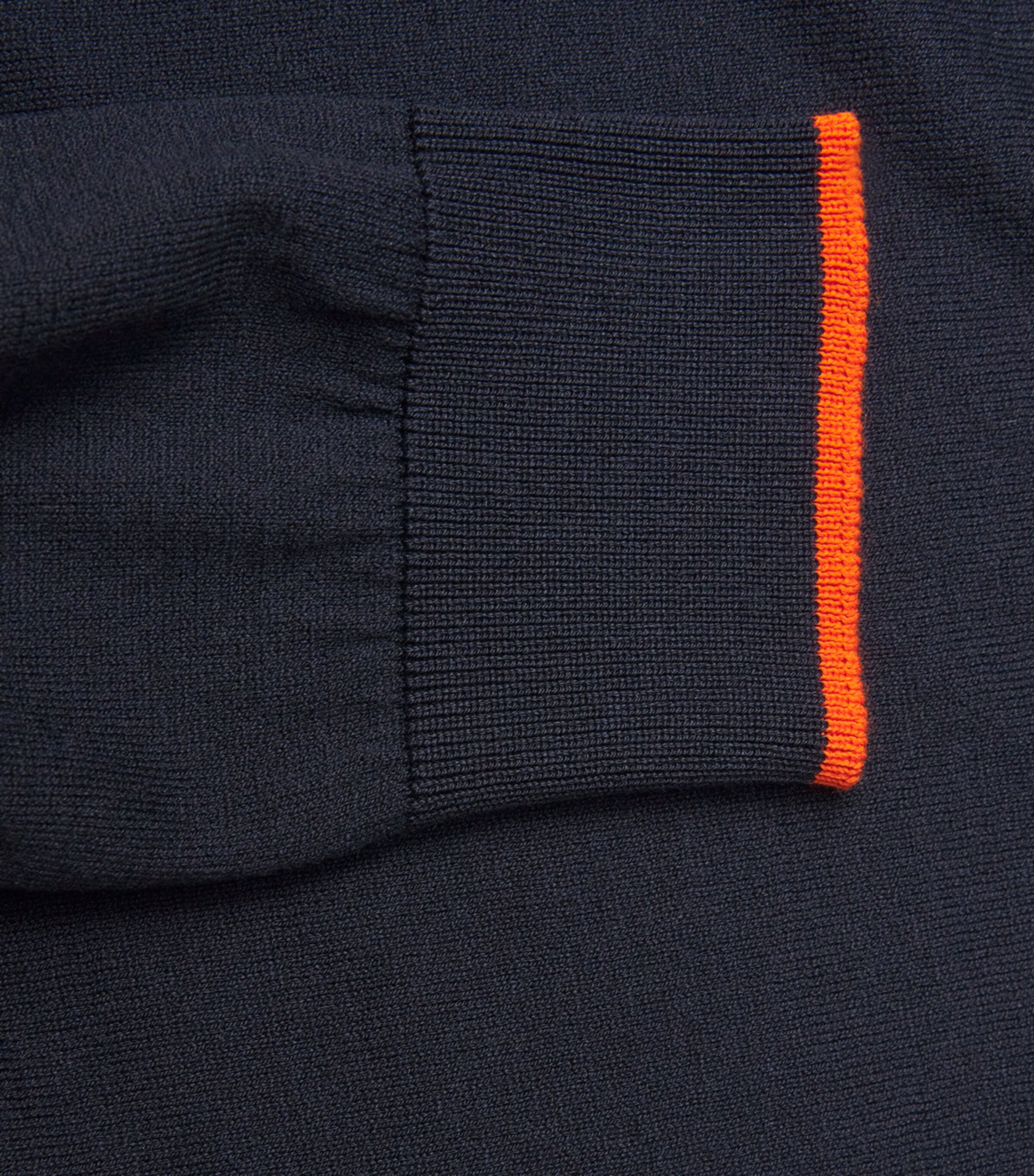 Moorer Mens Silk-Cotton Half-Zip Golf Sweater Navy/arancio Image 5