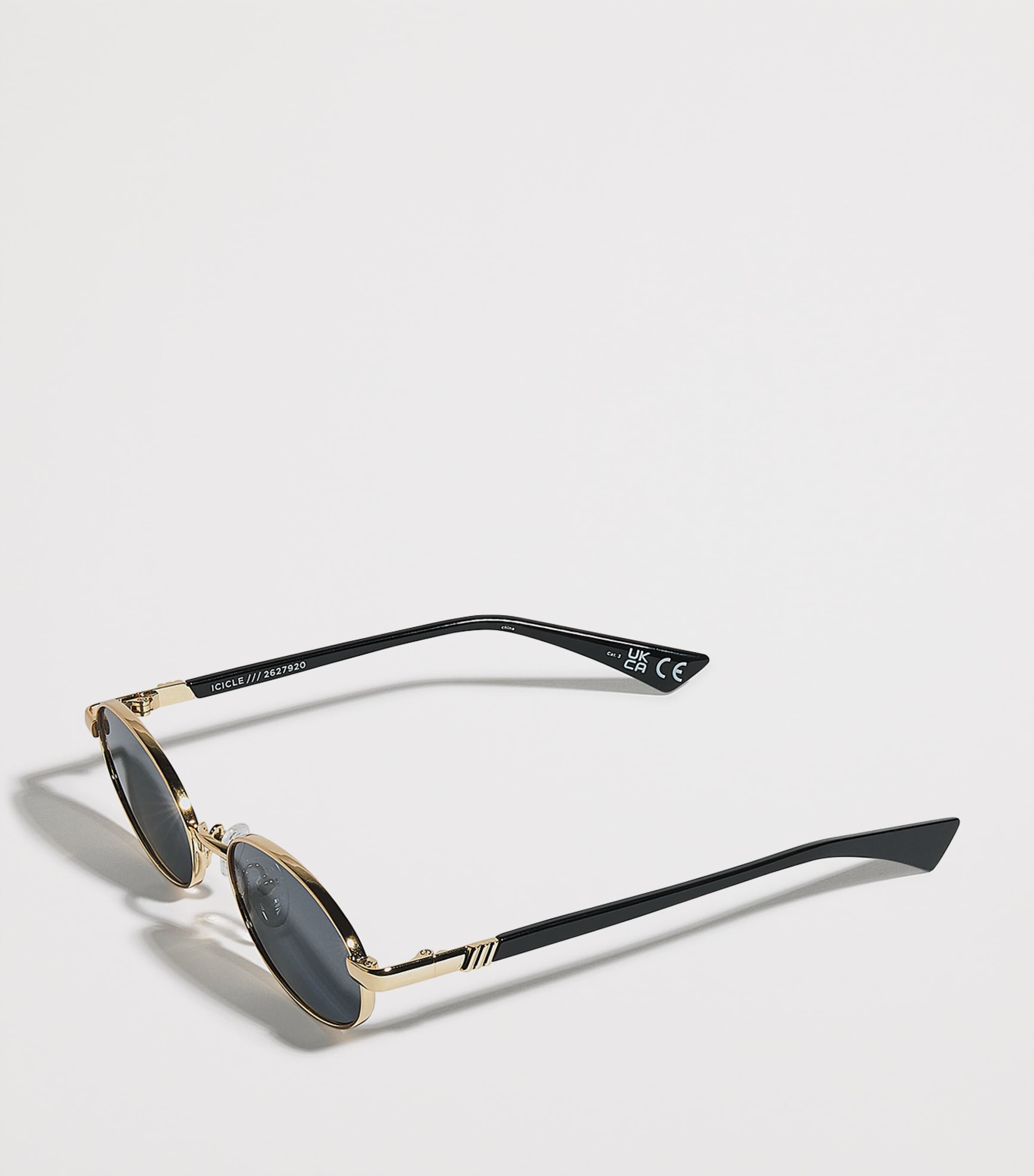 Le Specs Icicle Oval Sunglasses Gol Image 2