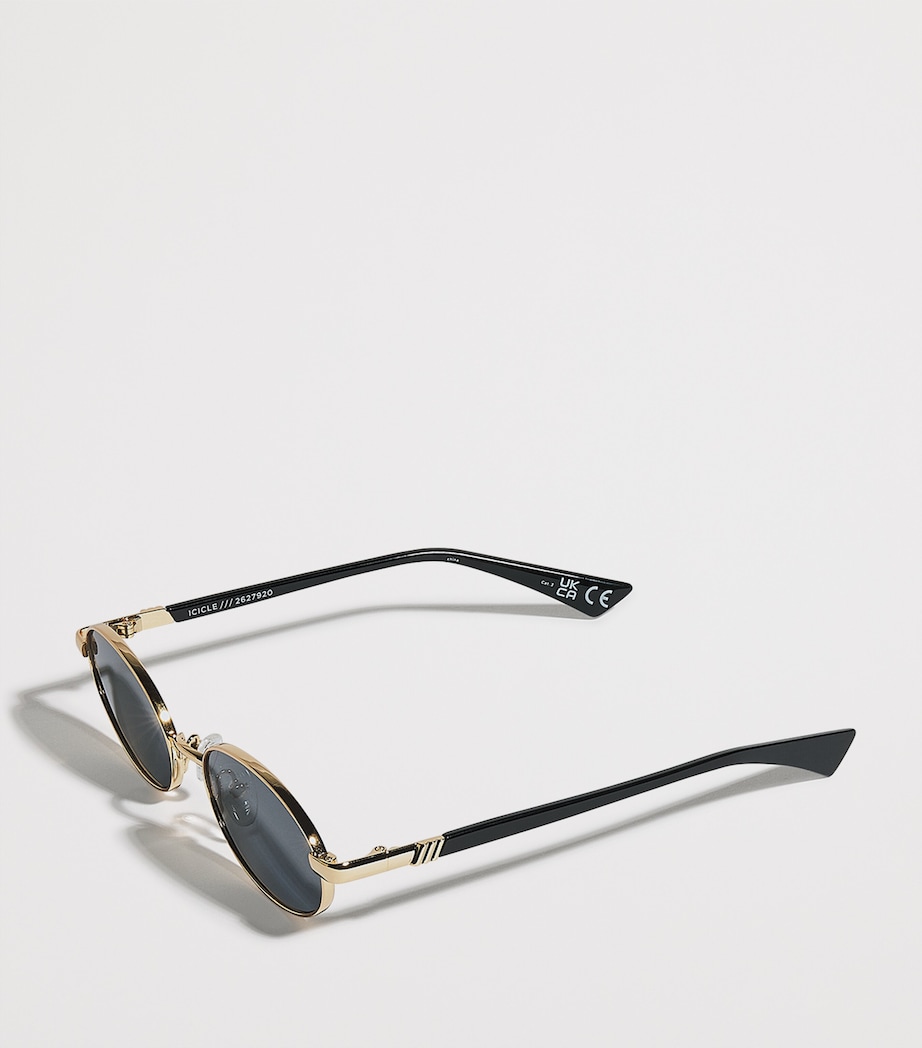 Le Specs Icicle Oval Sunglasses Gol Image 2