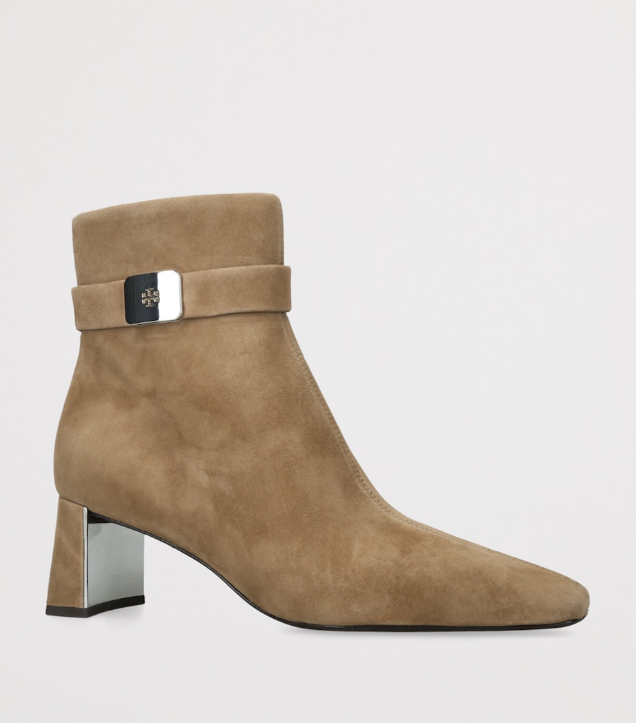 Suede Georgia Heeled Ankle Boots 55 BEIGE Image 3