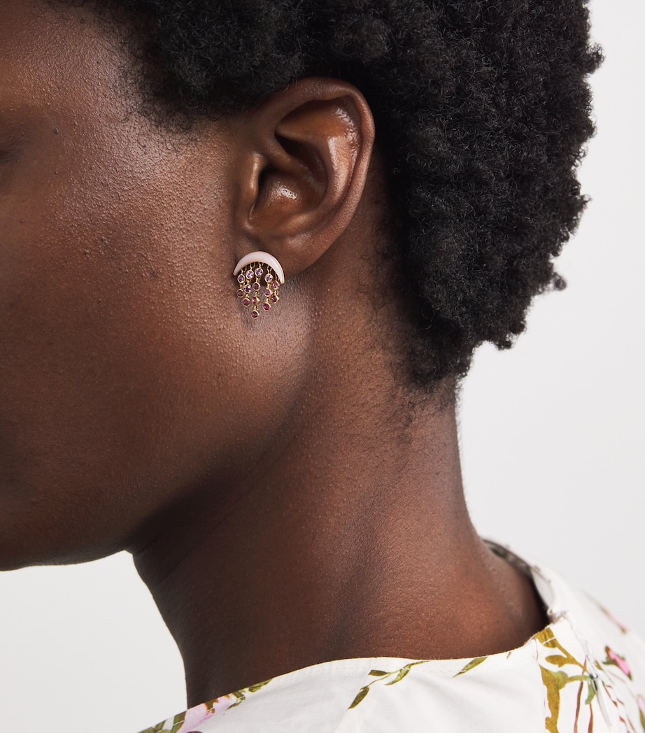 Yellow Gold, Sapphire and Opal Baby Fringe Earrings YELLOW GOLD Image 2