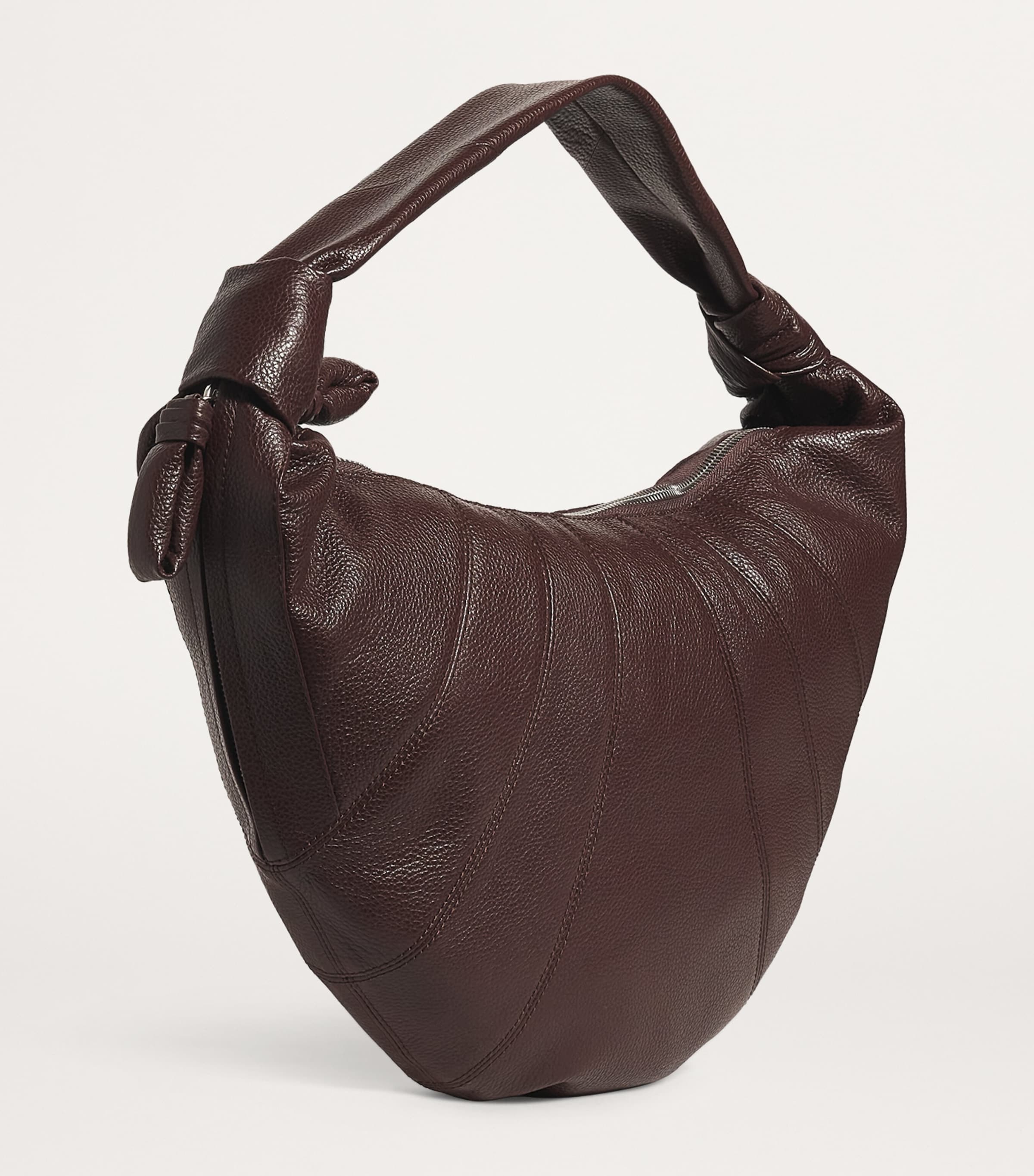 Lemaire Brown Grained Leather Fortune Croissant Shoulder Bag