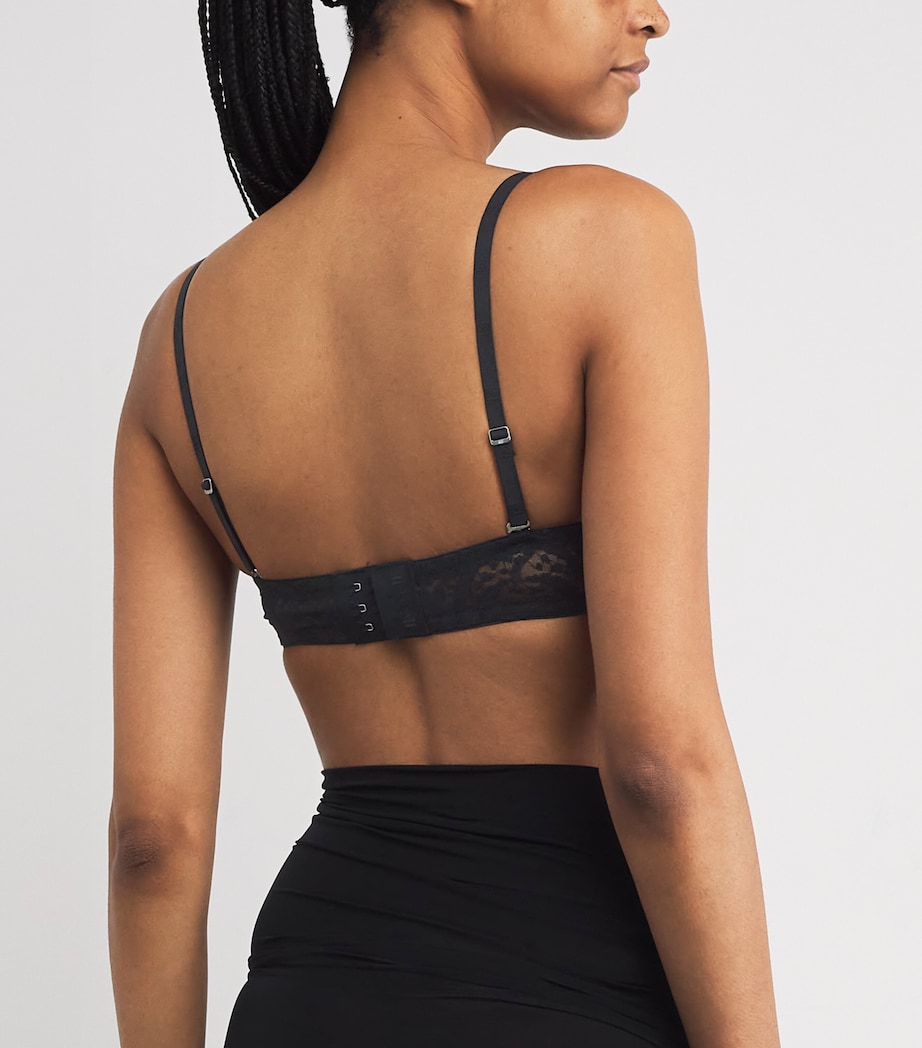 Lace Animaliers Underwired Bandeau Bra 000 BLACK Image 3