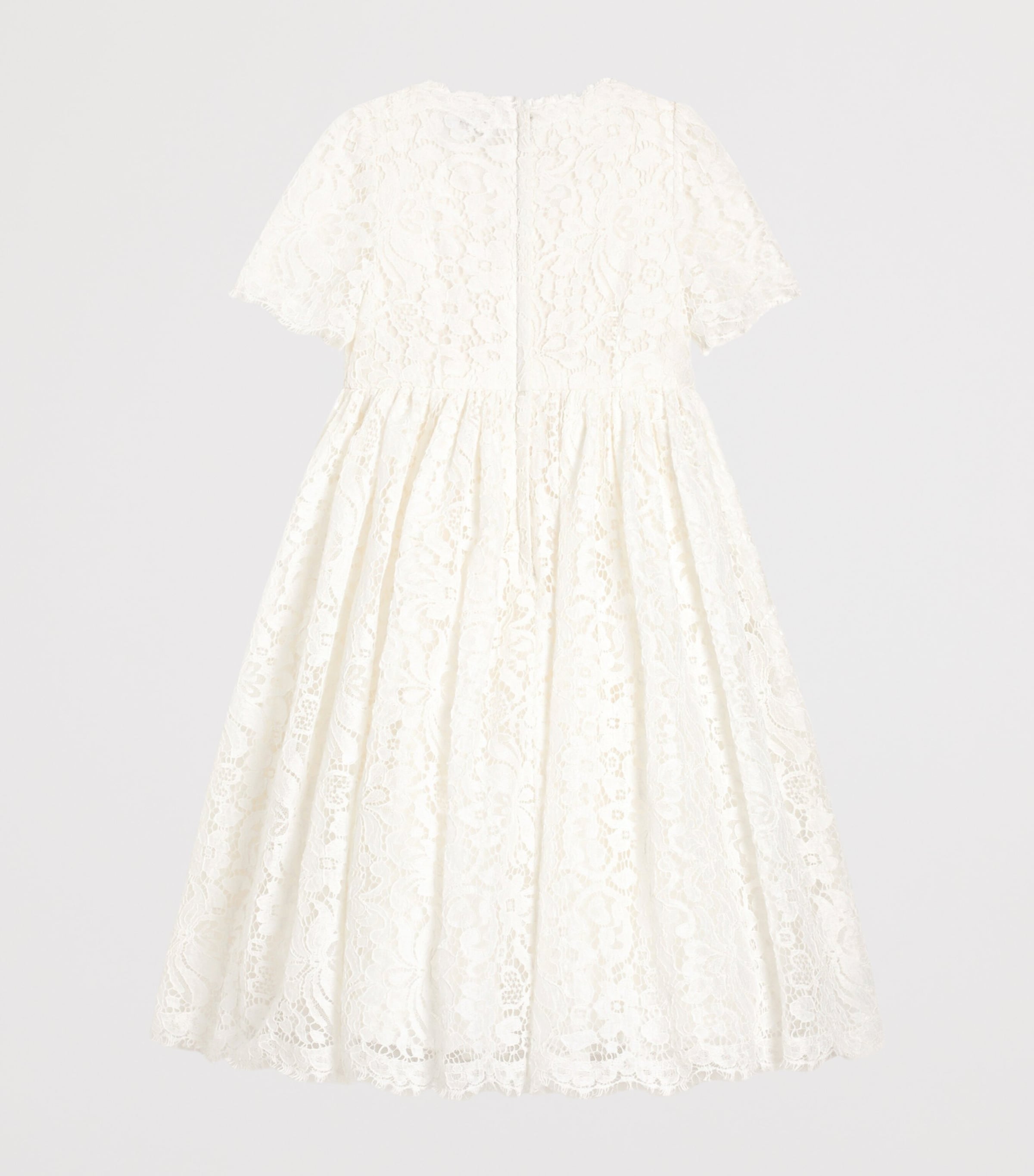 Dolce&Gabbana Kids Floral-Lace Occasion Dress (8-12+ Years) Very Light Cre Image 2