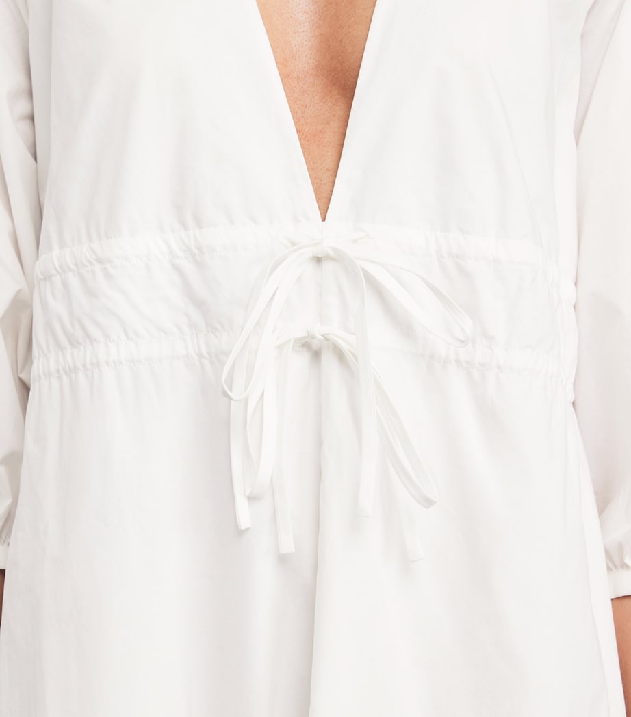 Organic Cotton The Cinched Midi Dress WHITE Image 6