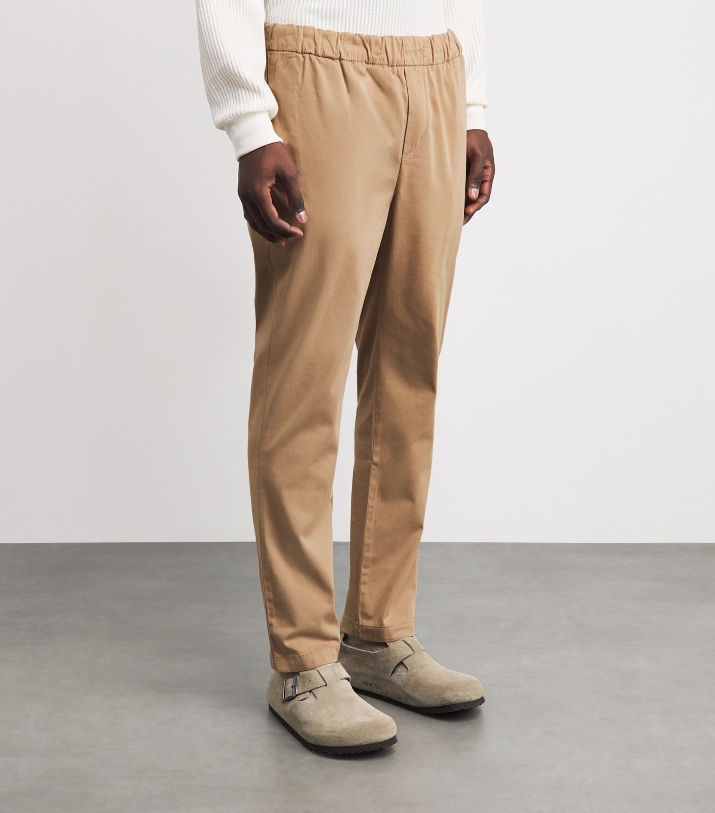 7 For All Mankind Mens Luxe Performance Plus Sateen Joggers Beige Image 4