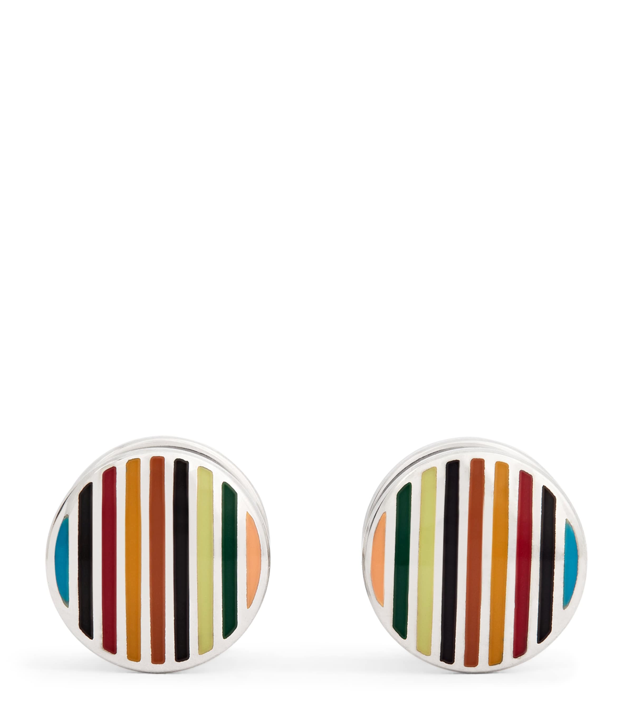 Paul Smith Signature Stripe Round Cufflinks Coloured Image 1
