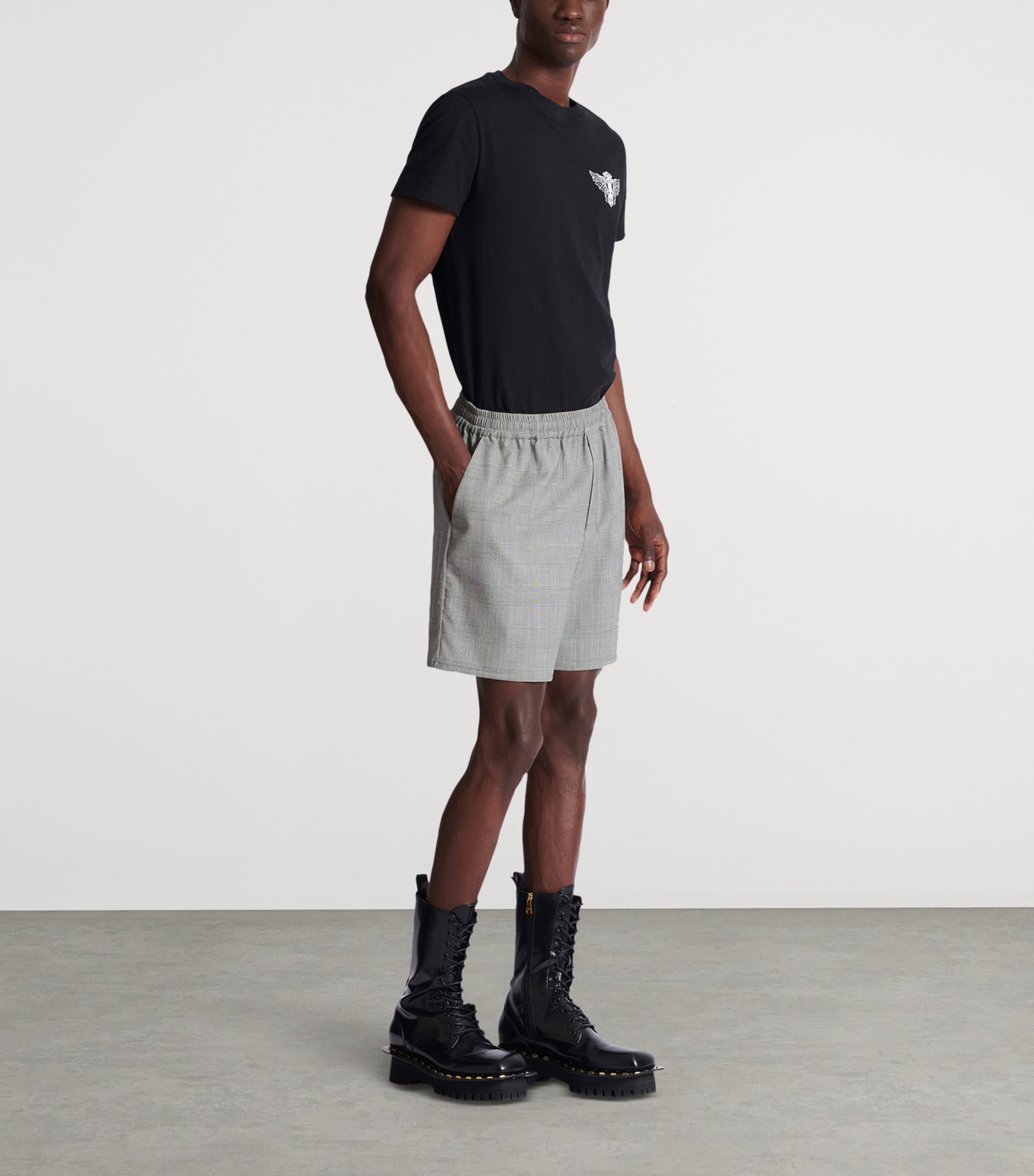 Virgin Wool Check Shorts EAB NOIR/BLANC Image 2