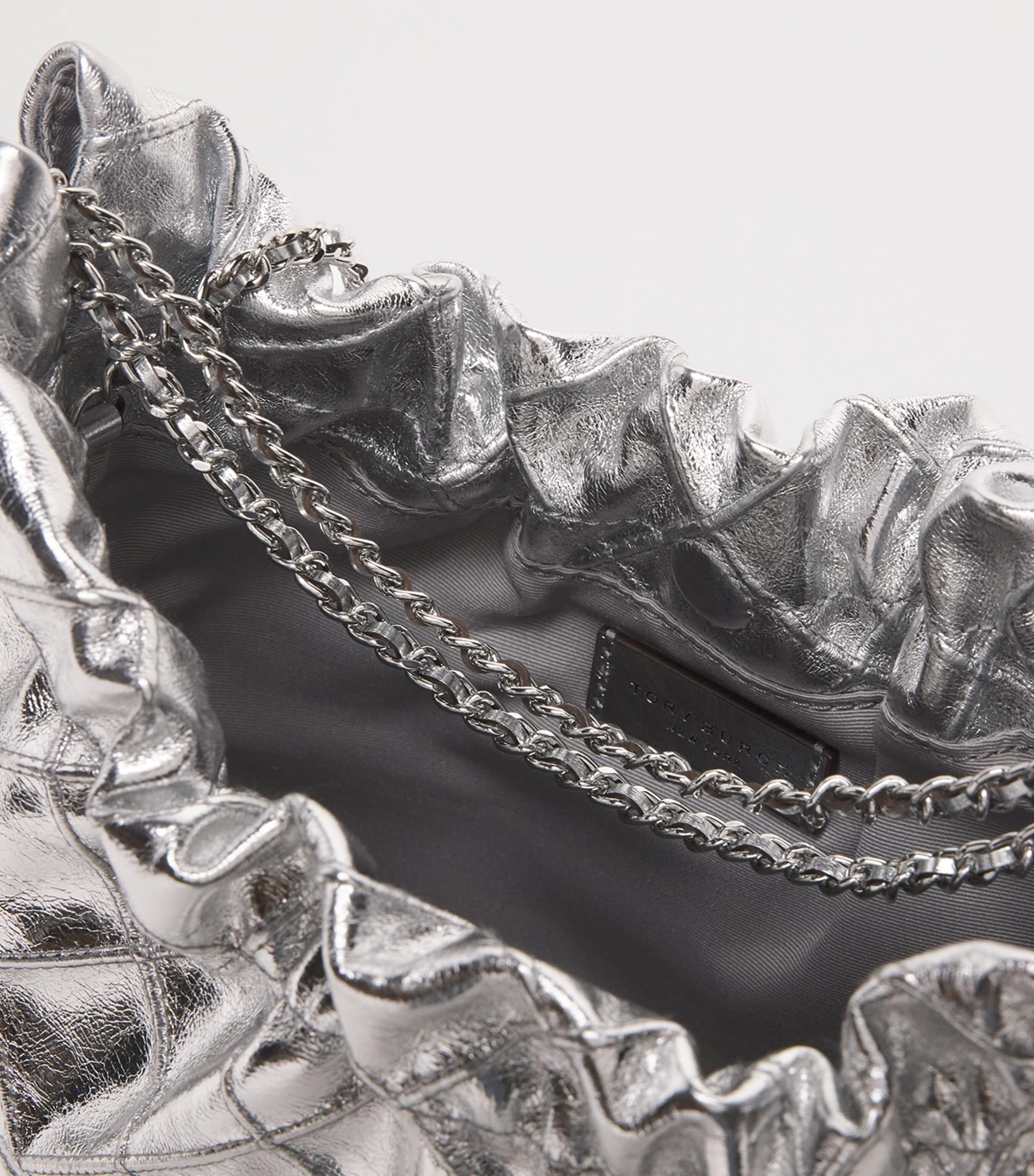 Mini Metallic Leather Fleming Shoulder bag SILVER Image 4