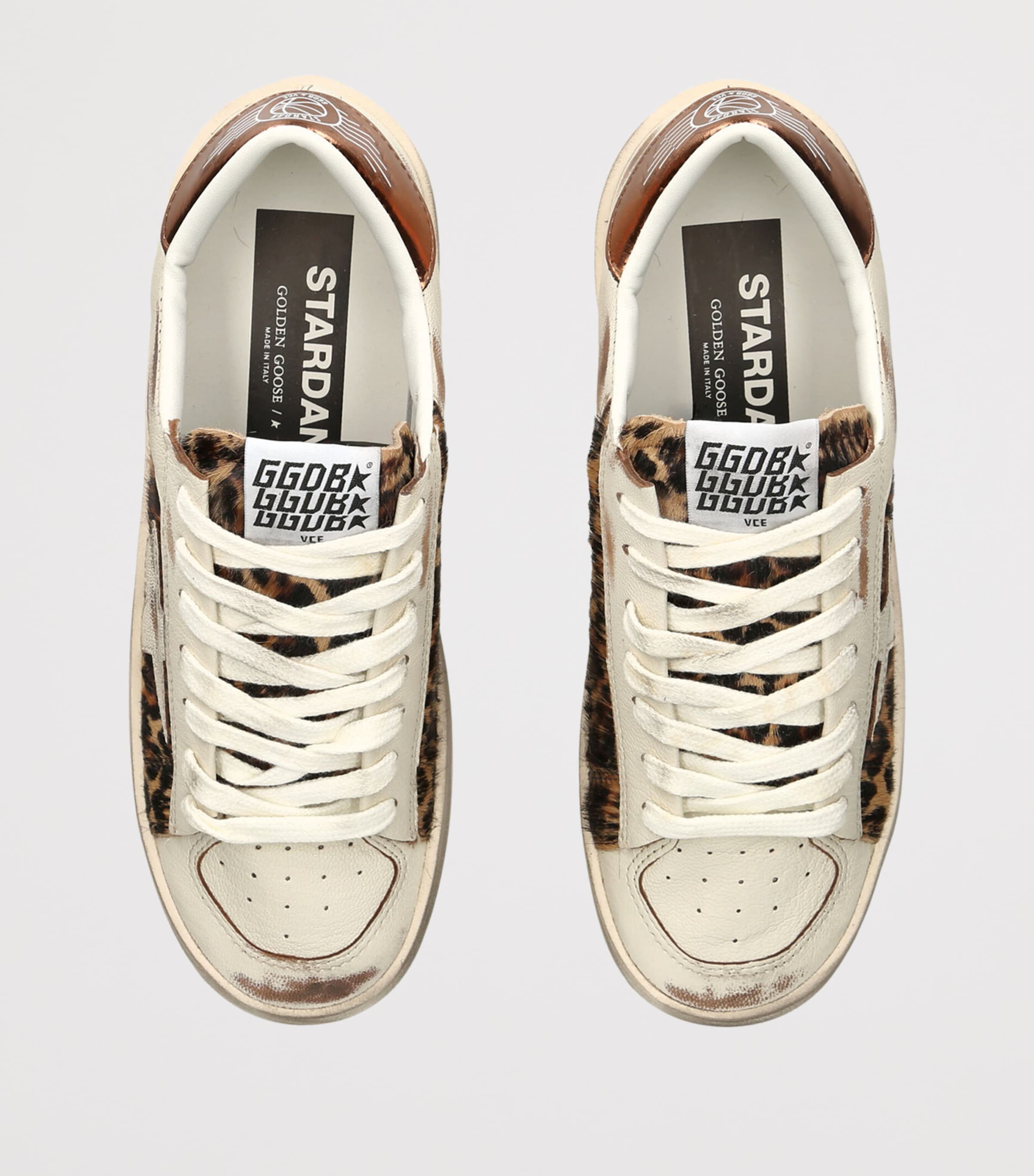 Golden Goose Leather Stardan Sneakers Beige Comb Image 3