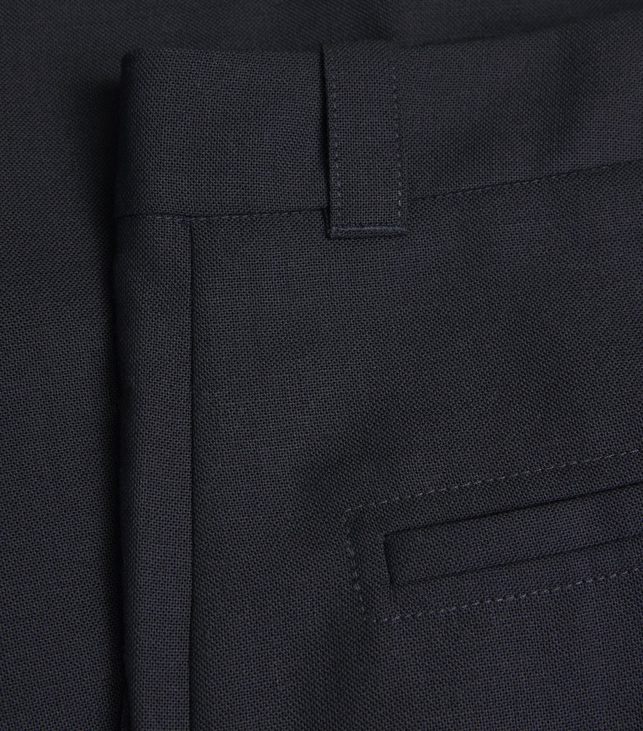 Wool Curved Tapered Trousers DARKEST NAVY Image 5