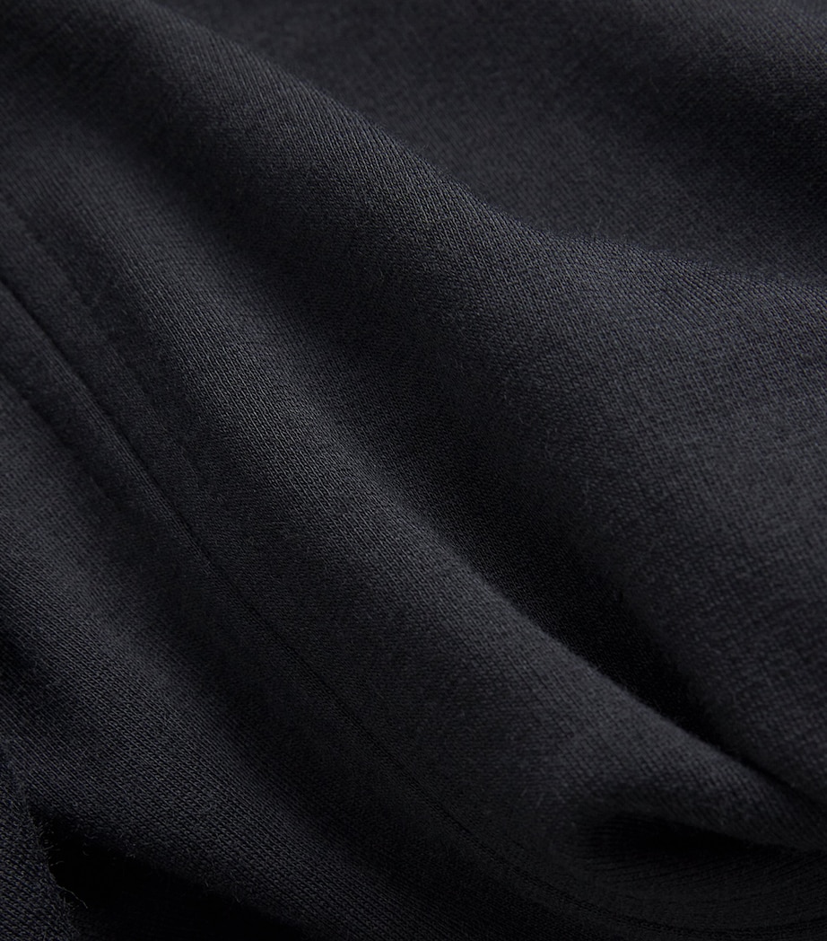 Jersey V-Neck Slim Top BLACK Image 5